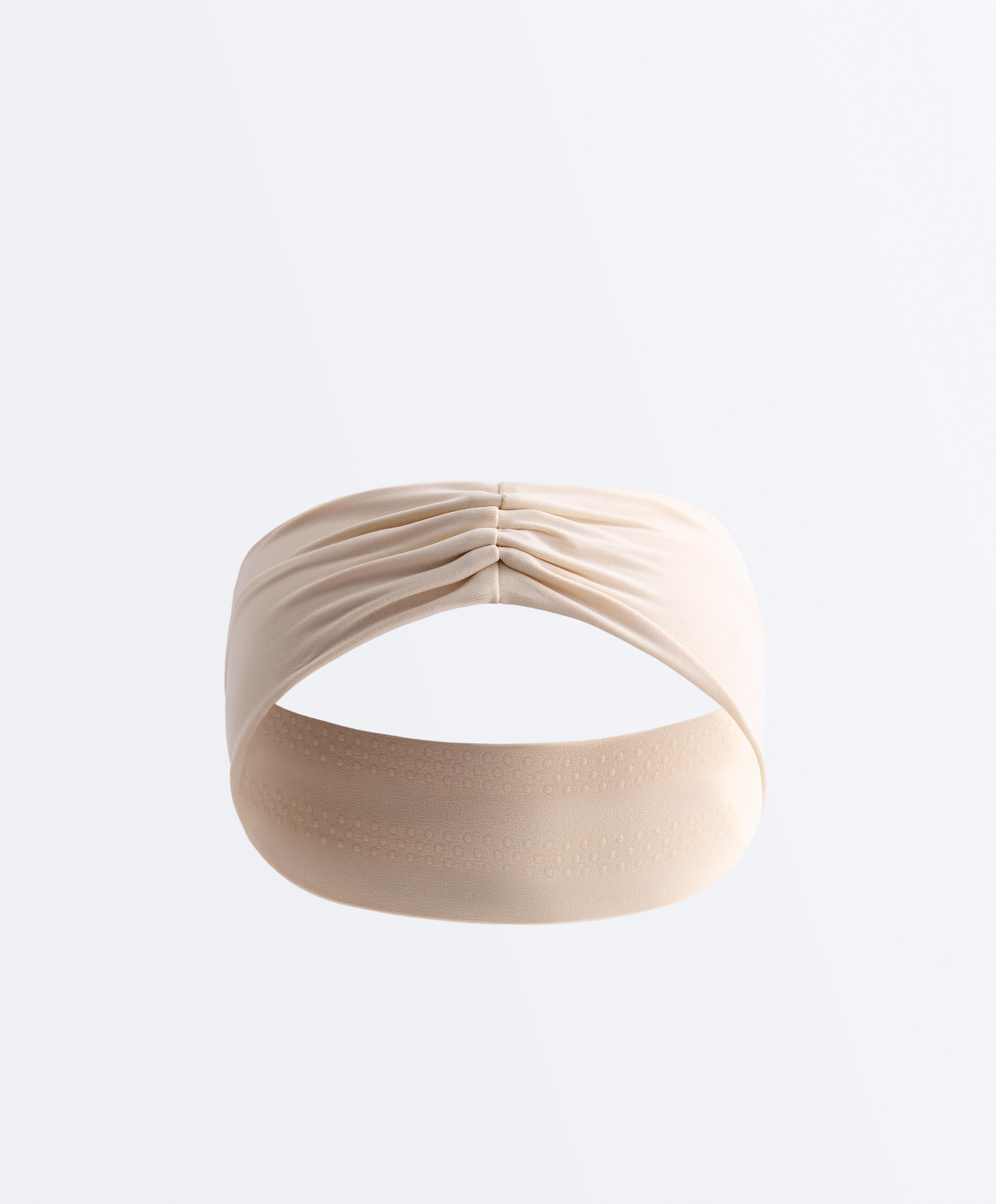Ruched sports headband — CREAM