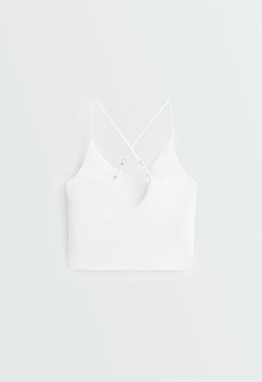 Comfortlux strap tank top with cups — WHITE  6