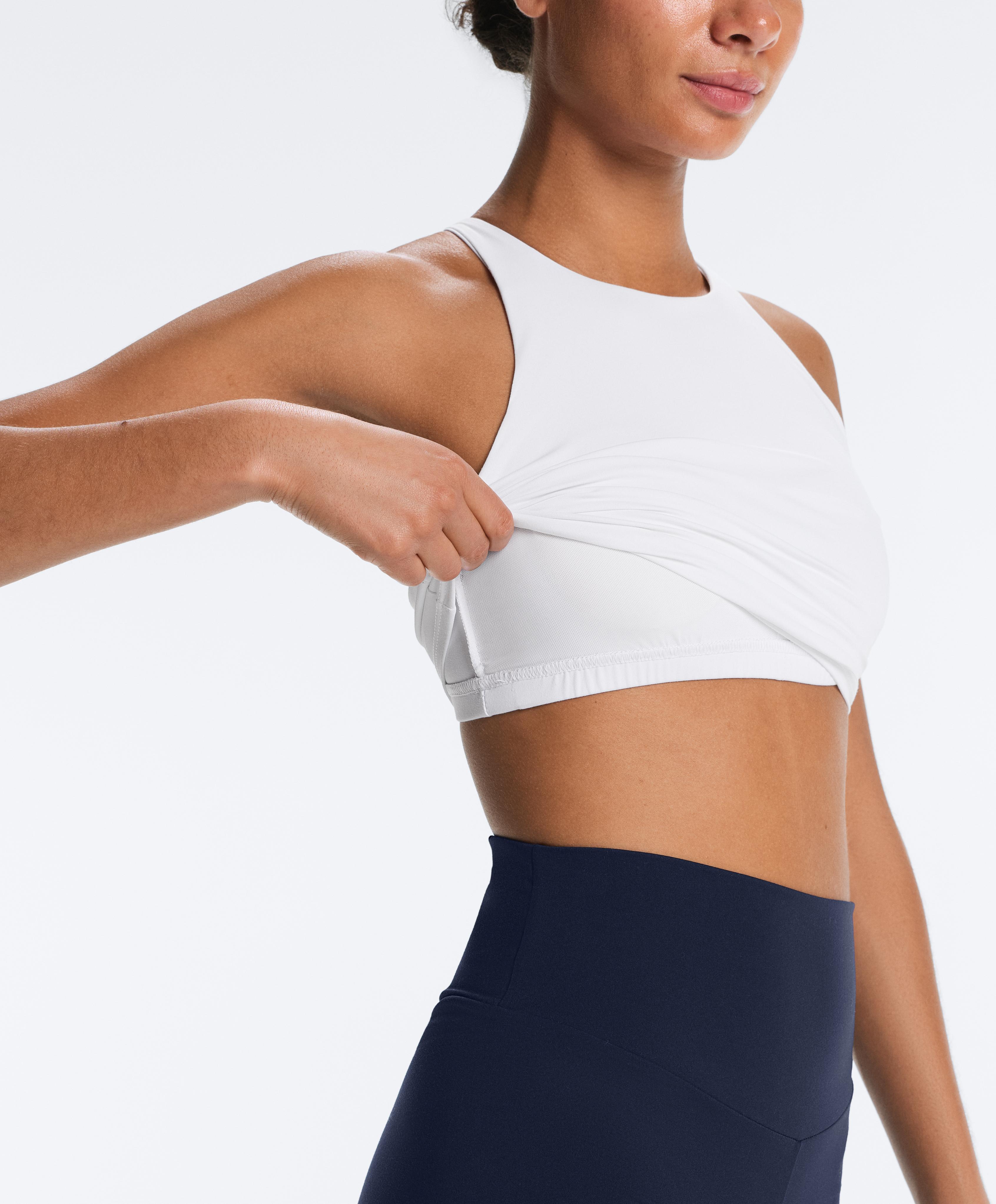 Comfortlux strappy tank top with cups — WHITE
