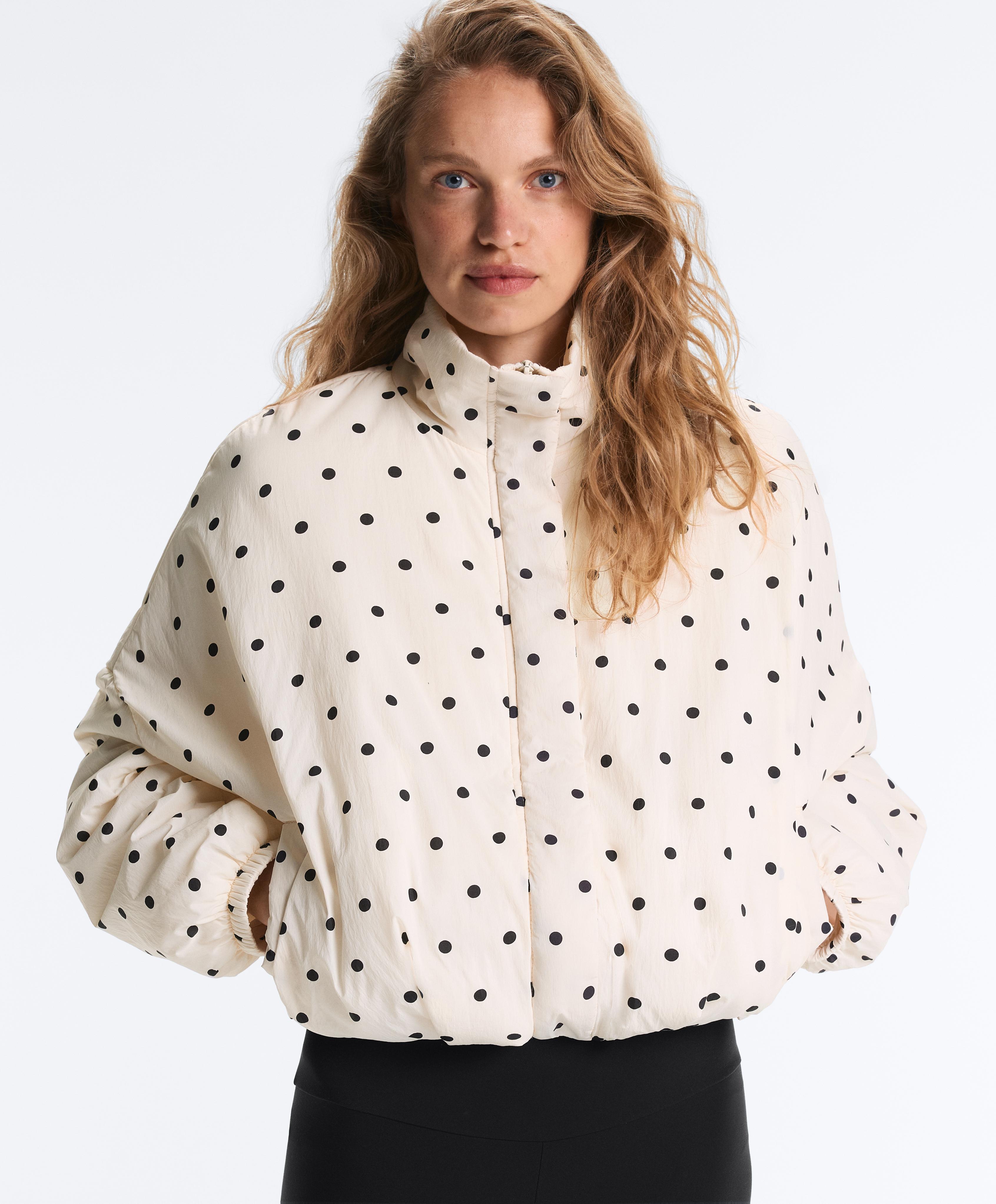 Water-repellent FELLEX® AEROGEL polka dot padded jacket — PALE ECRU