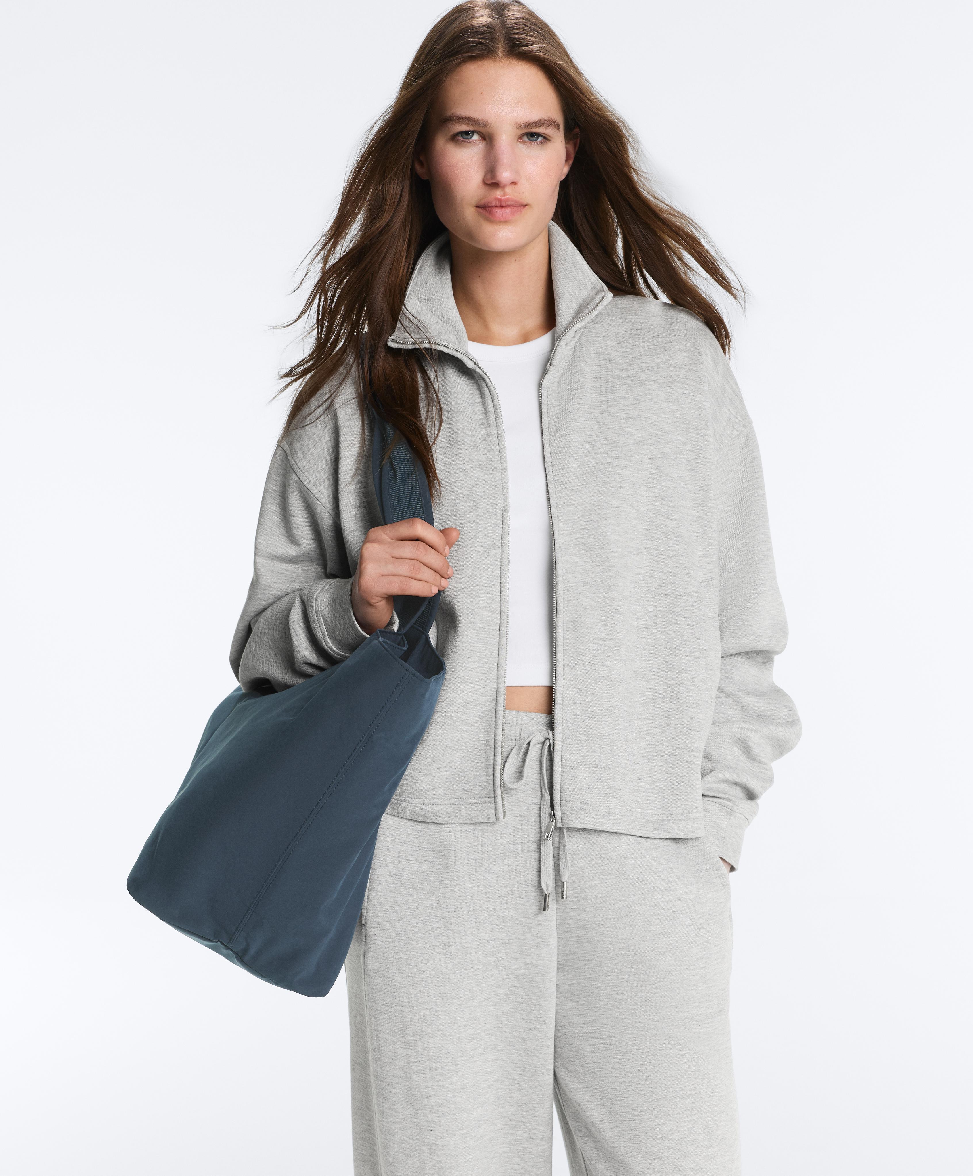 Mélange piqué jacket — GREY MELANGE