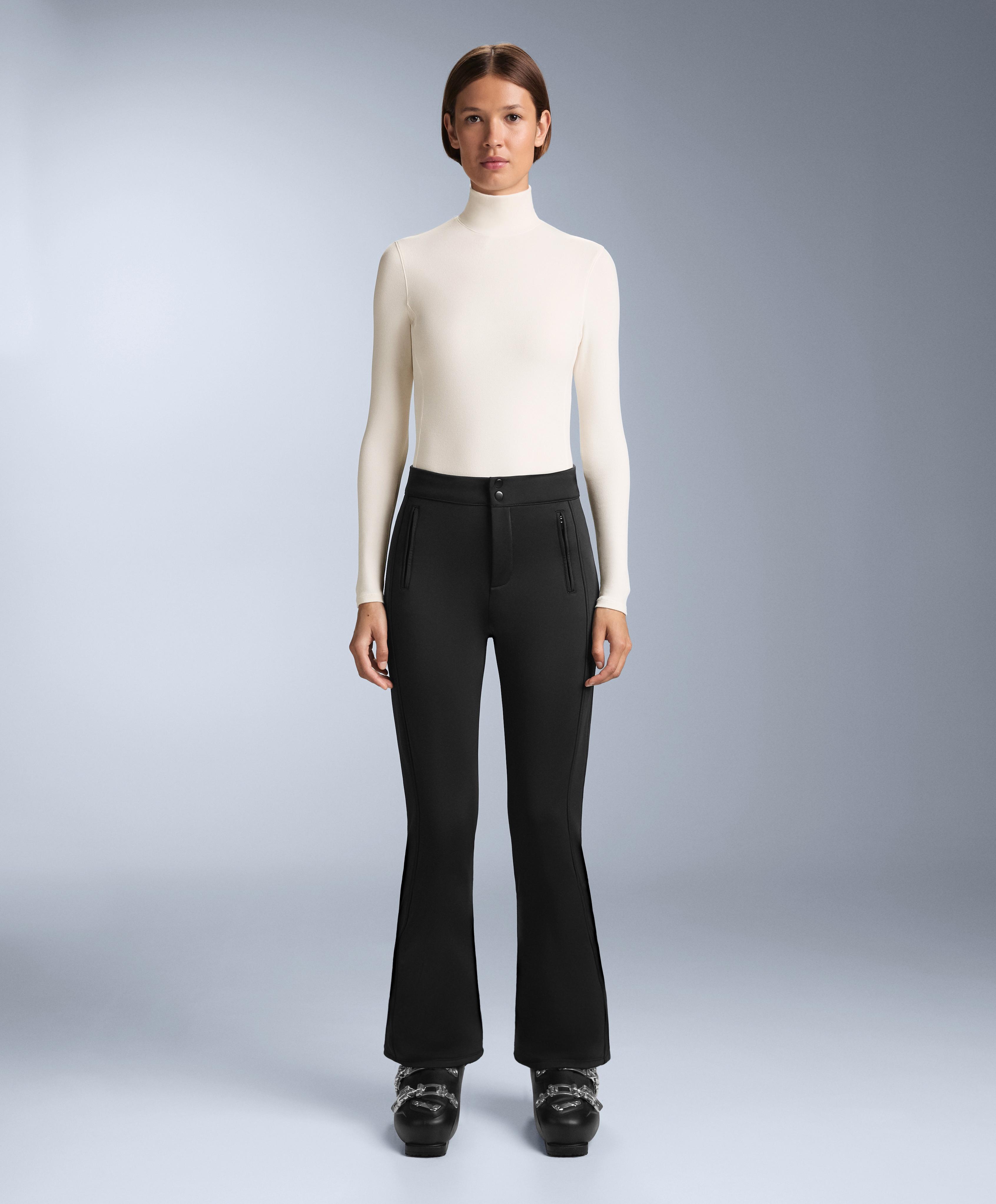 High-neck thermal base layer fleece top — PALE ECRU