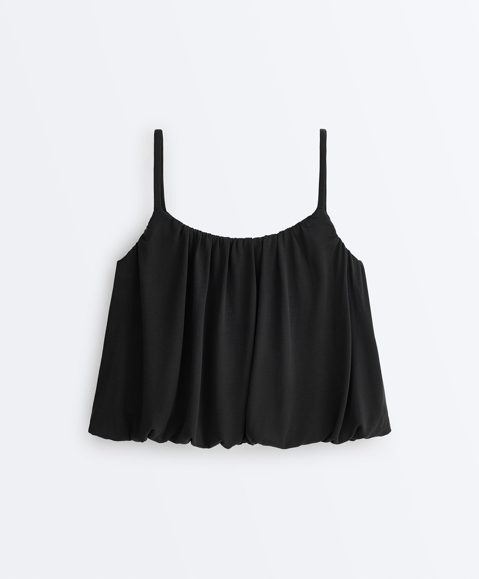 Modal blend strappy top — BLACK