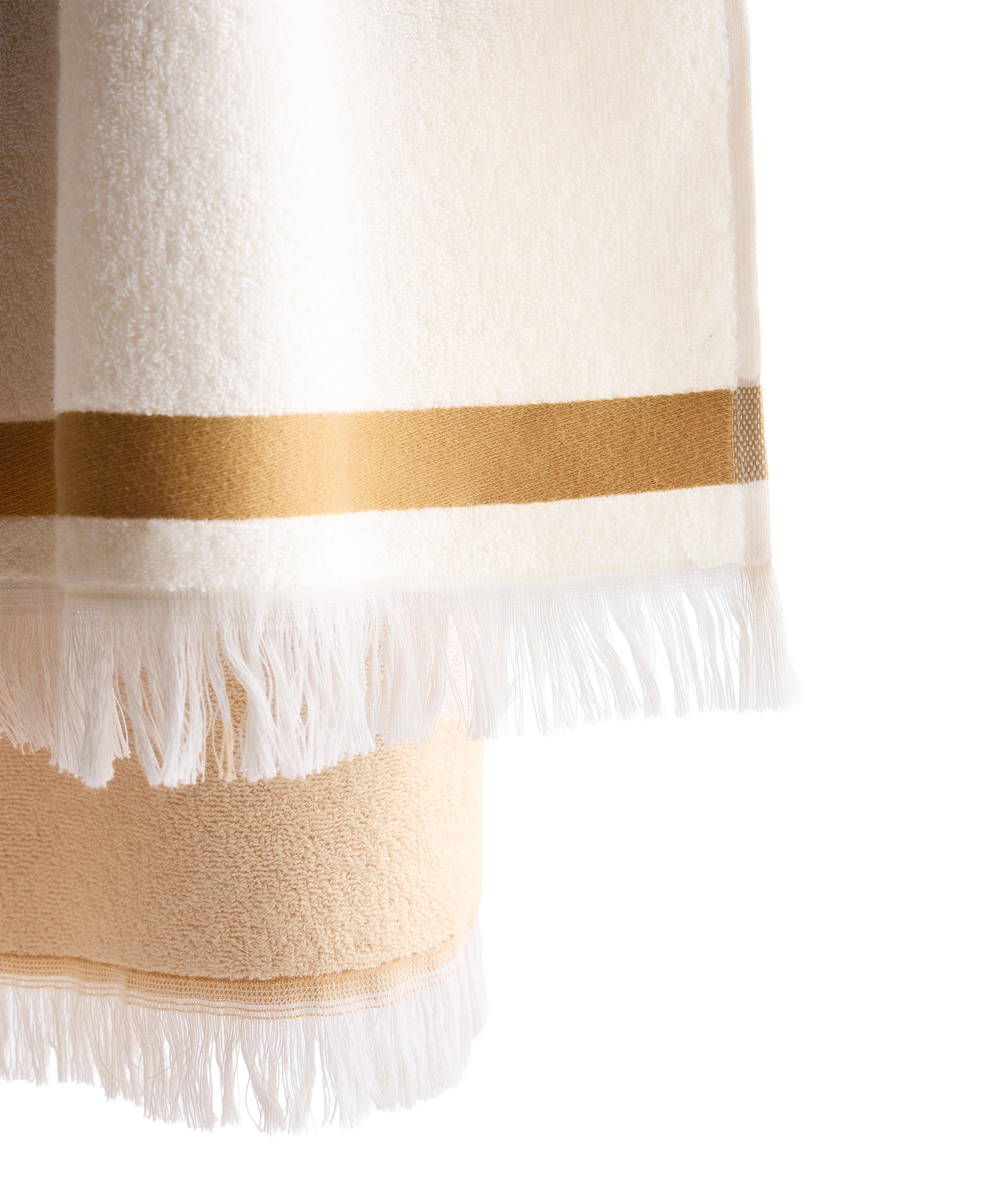 Striped 100% cotton towel — MUSTARD