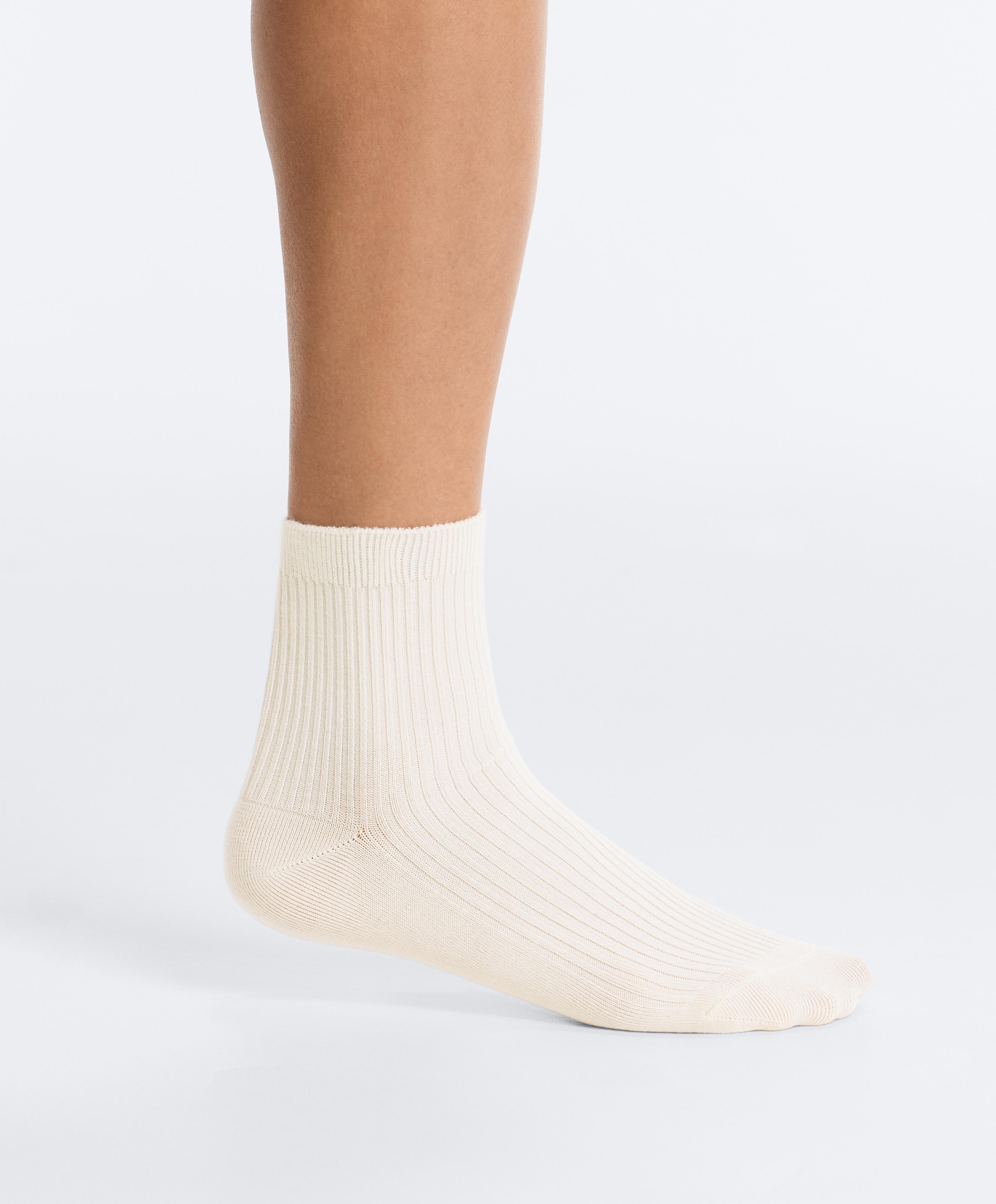 5 pairs of cotton blend quarter socks — BRIGHT RED