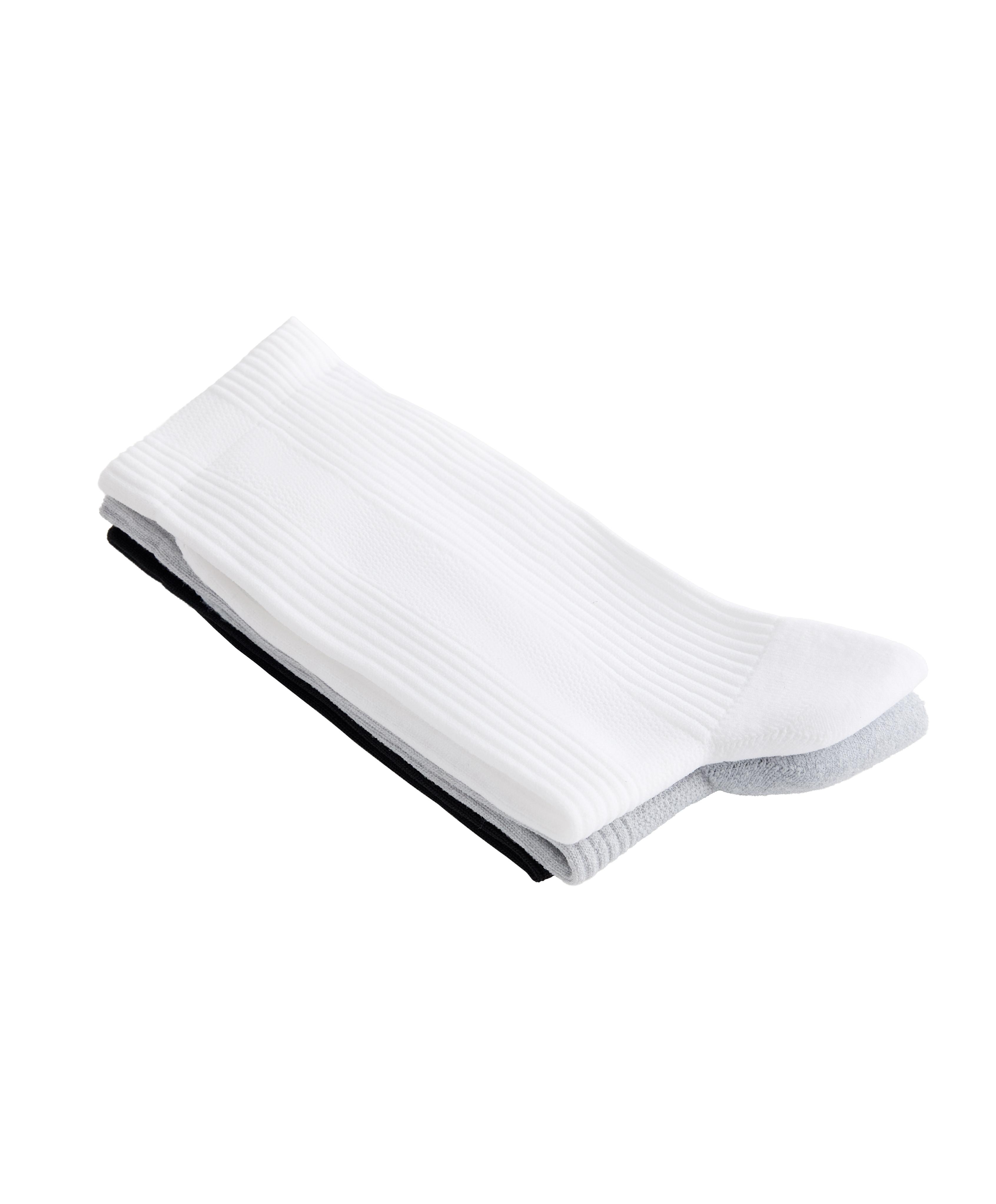 3 pairs of Classic polyamide blend sports socks — MID-GREY MELANGE