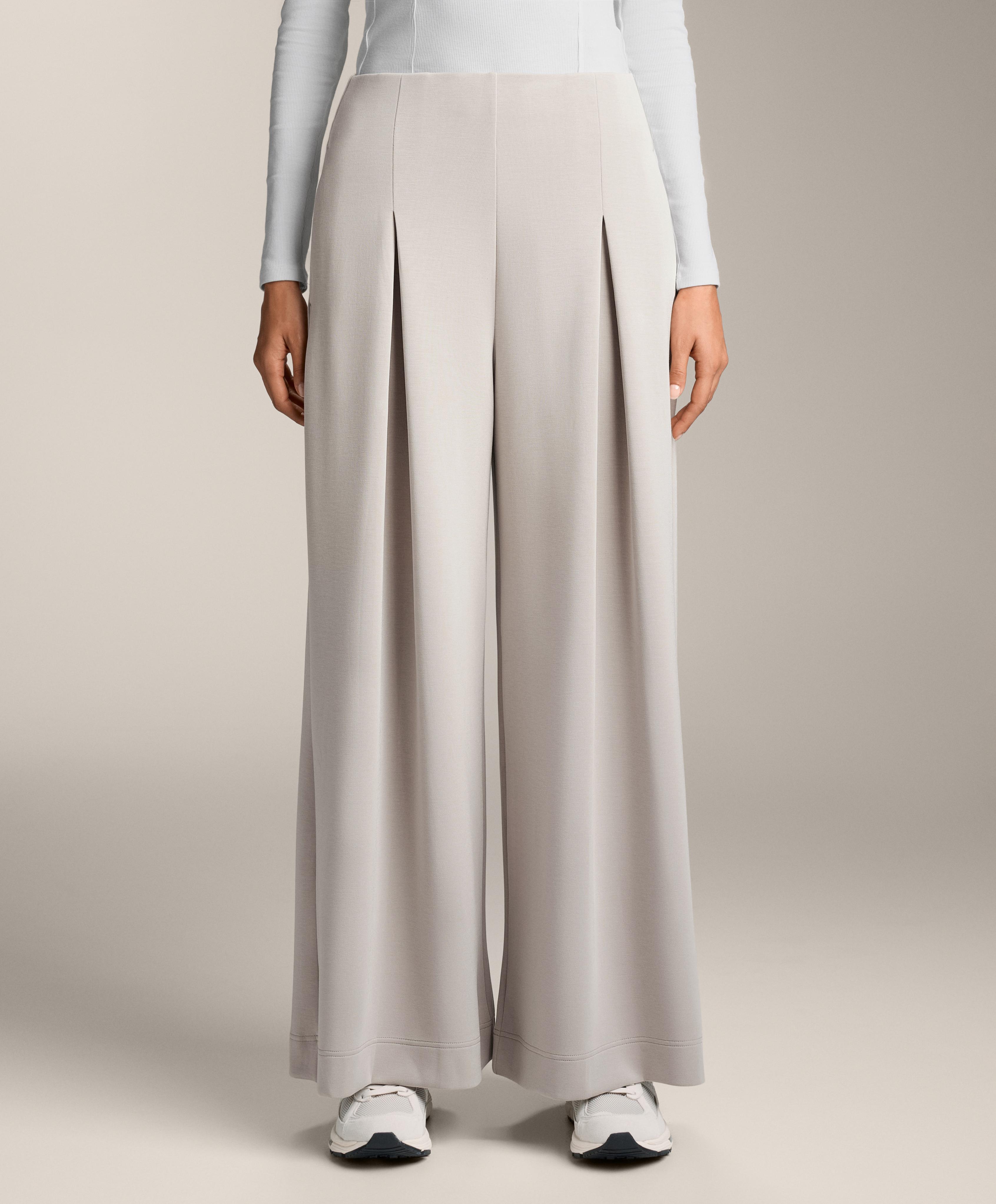 Pantaloni wide leg cu pliuri și Modal cu atingere delicată