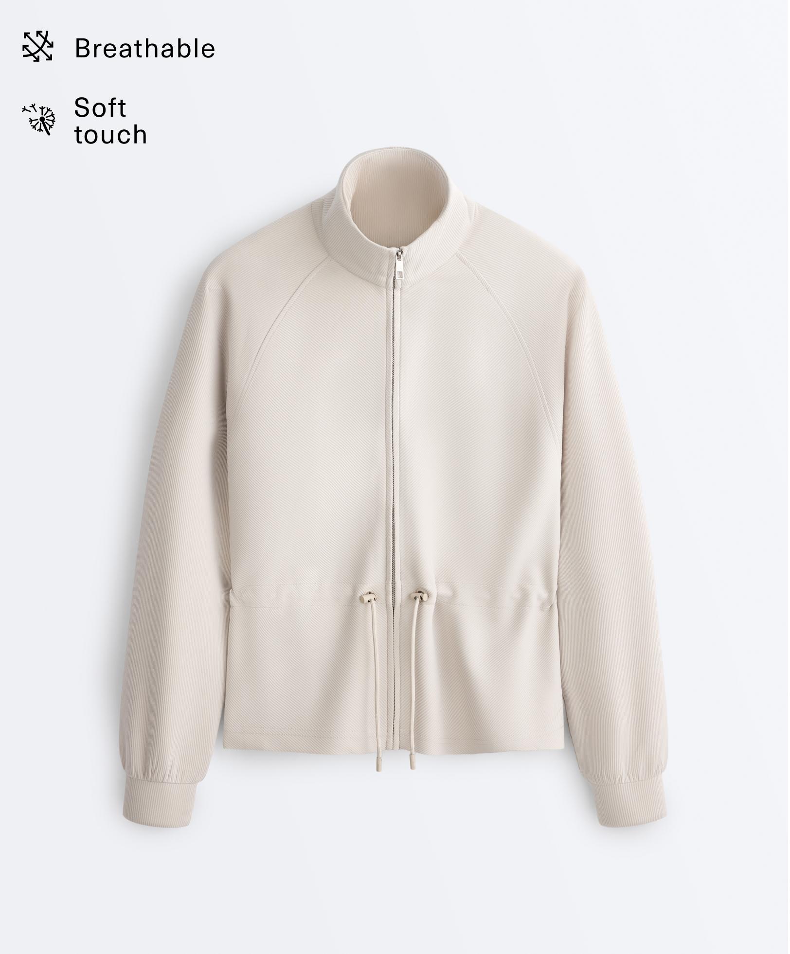 Adjustable waist jacket with 20% modal — PALE MINK