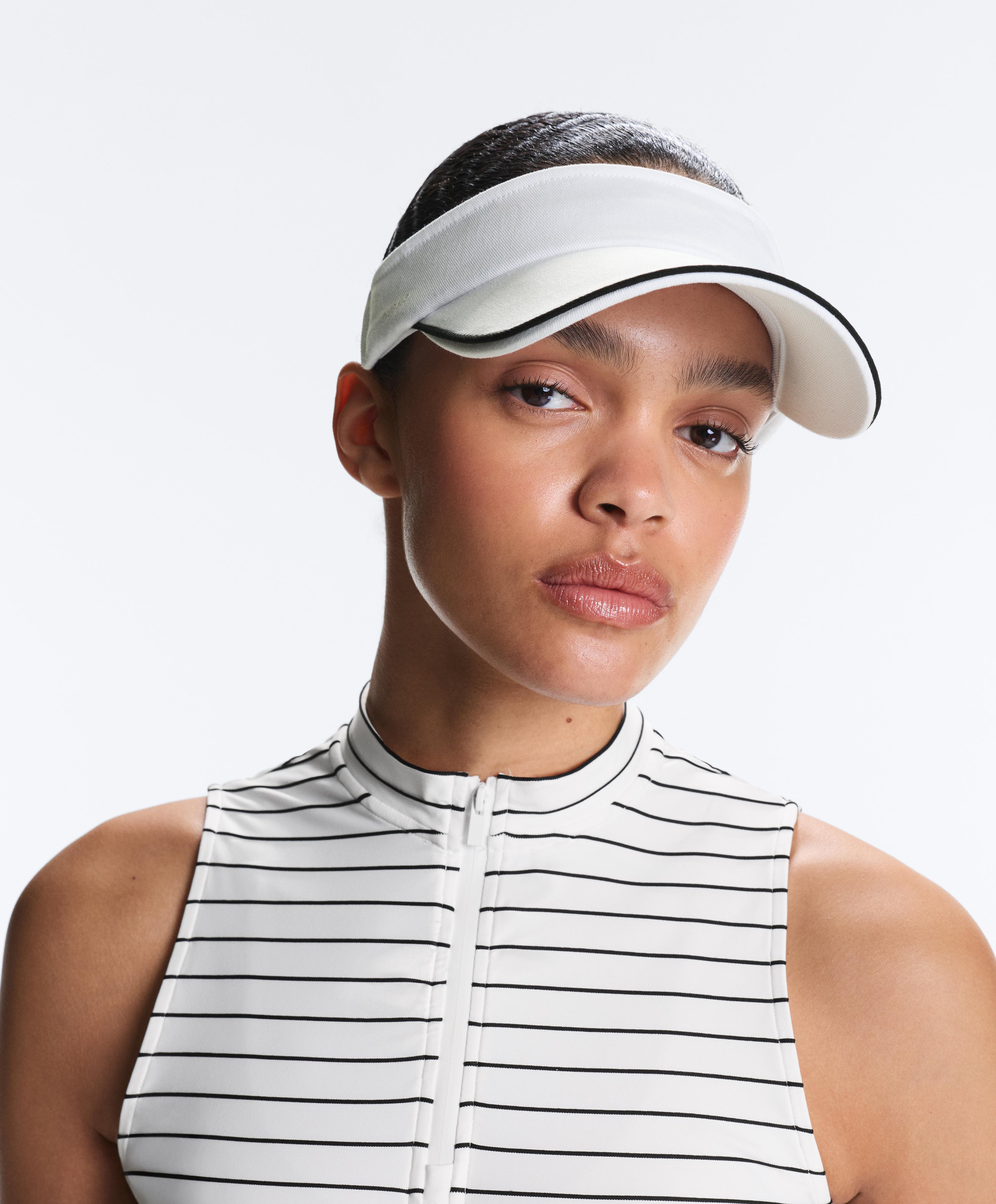 Sports piping visor — WHITE 