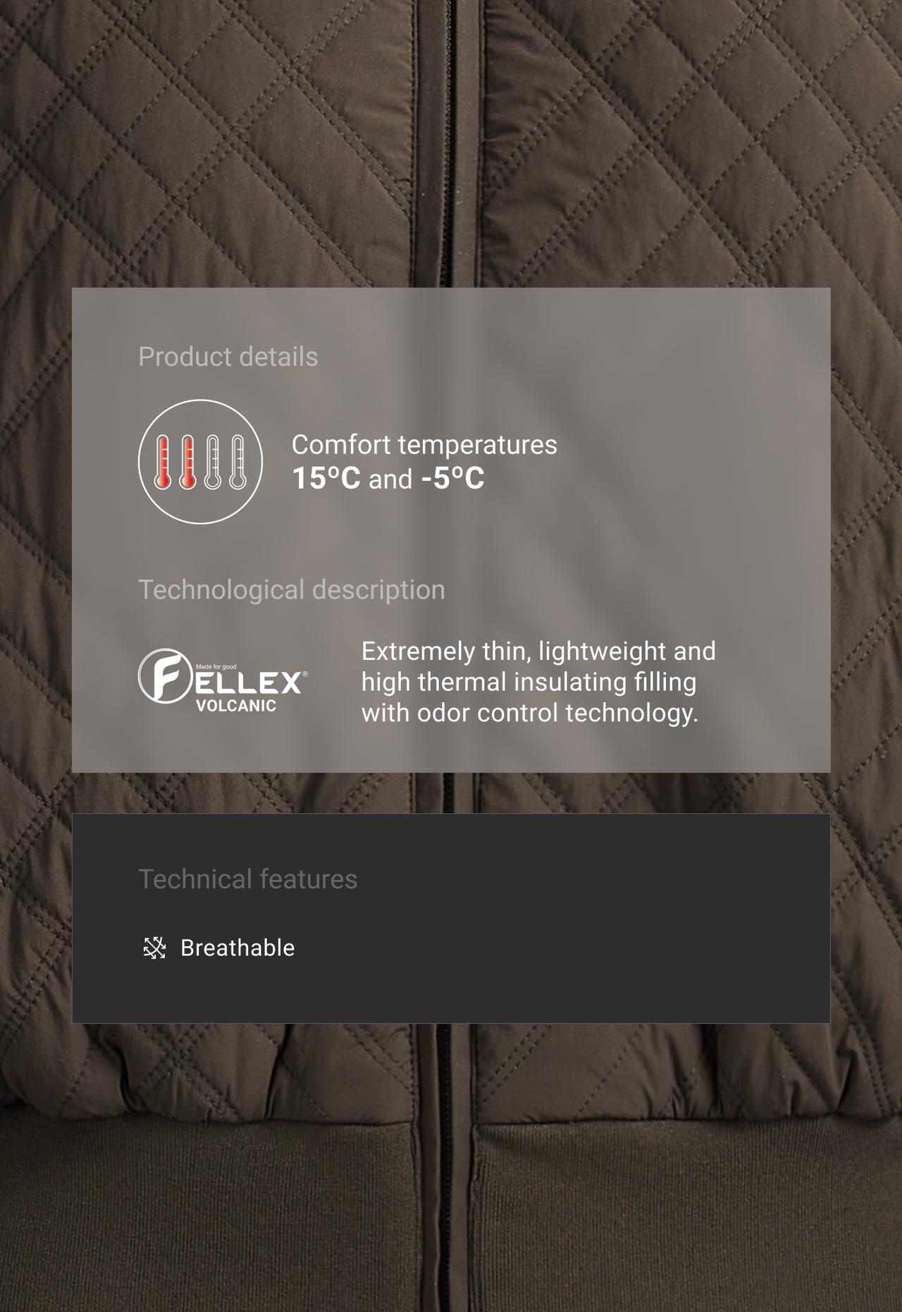 FELLEX® Volcanic technical padded Bomber jacket — BROWN