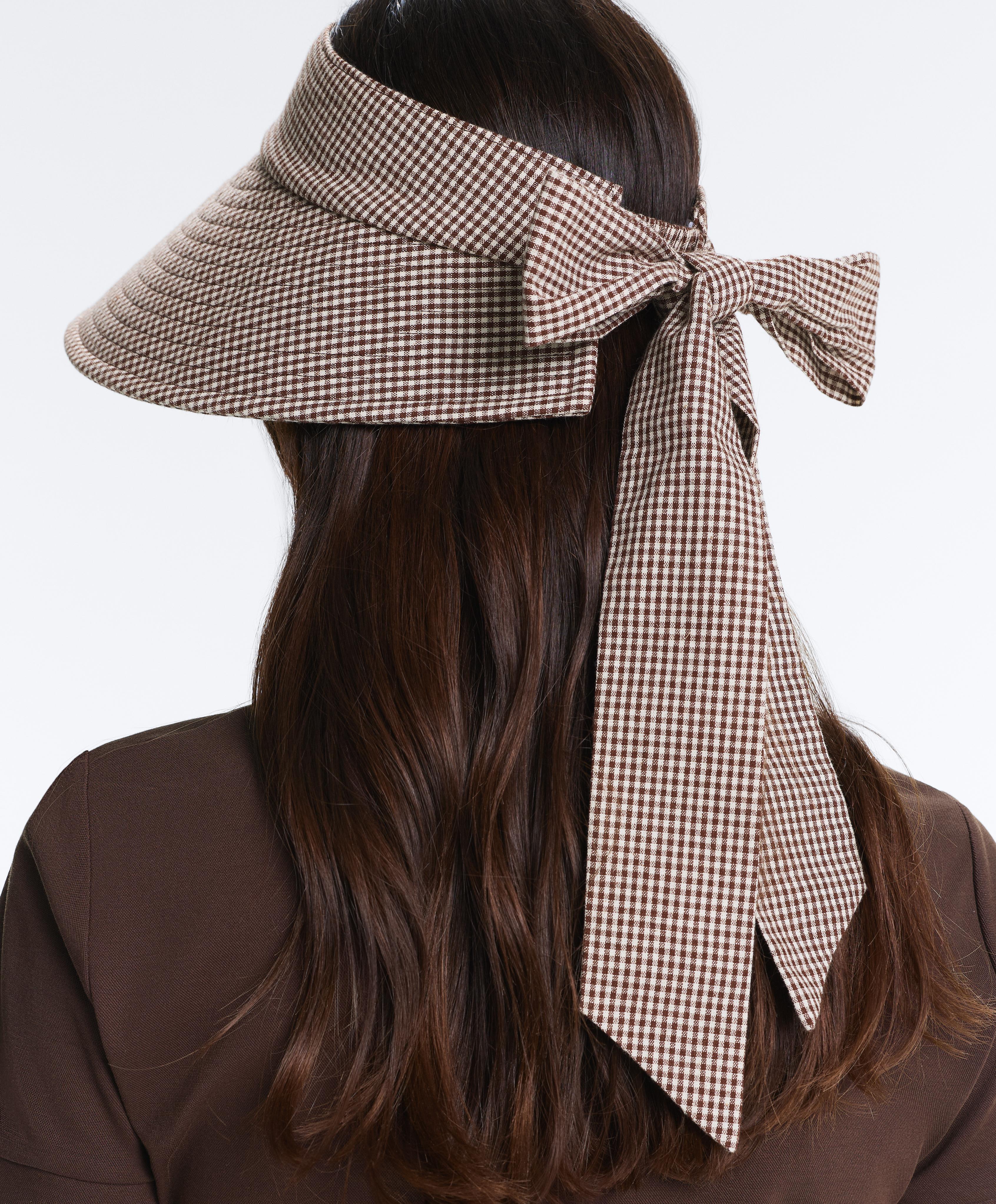 Gingham visor — BROWN