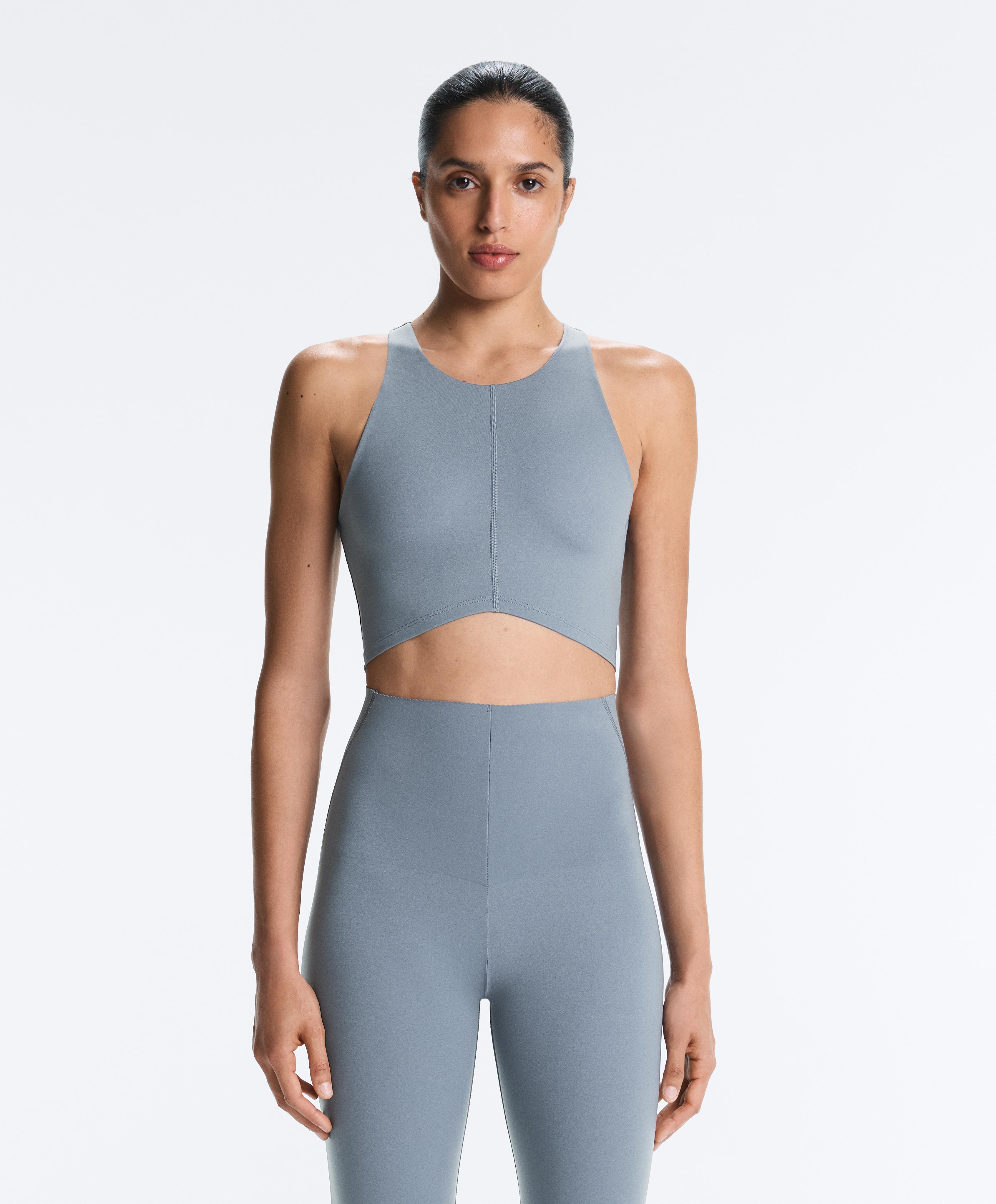 Compressive seam tank top — MID GREY-BLUE