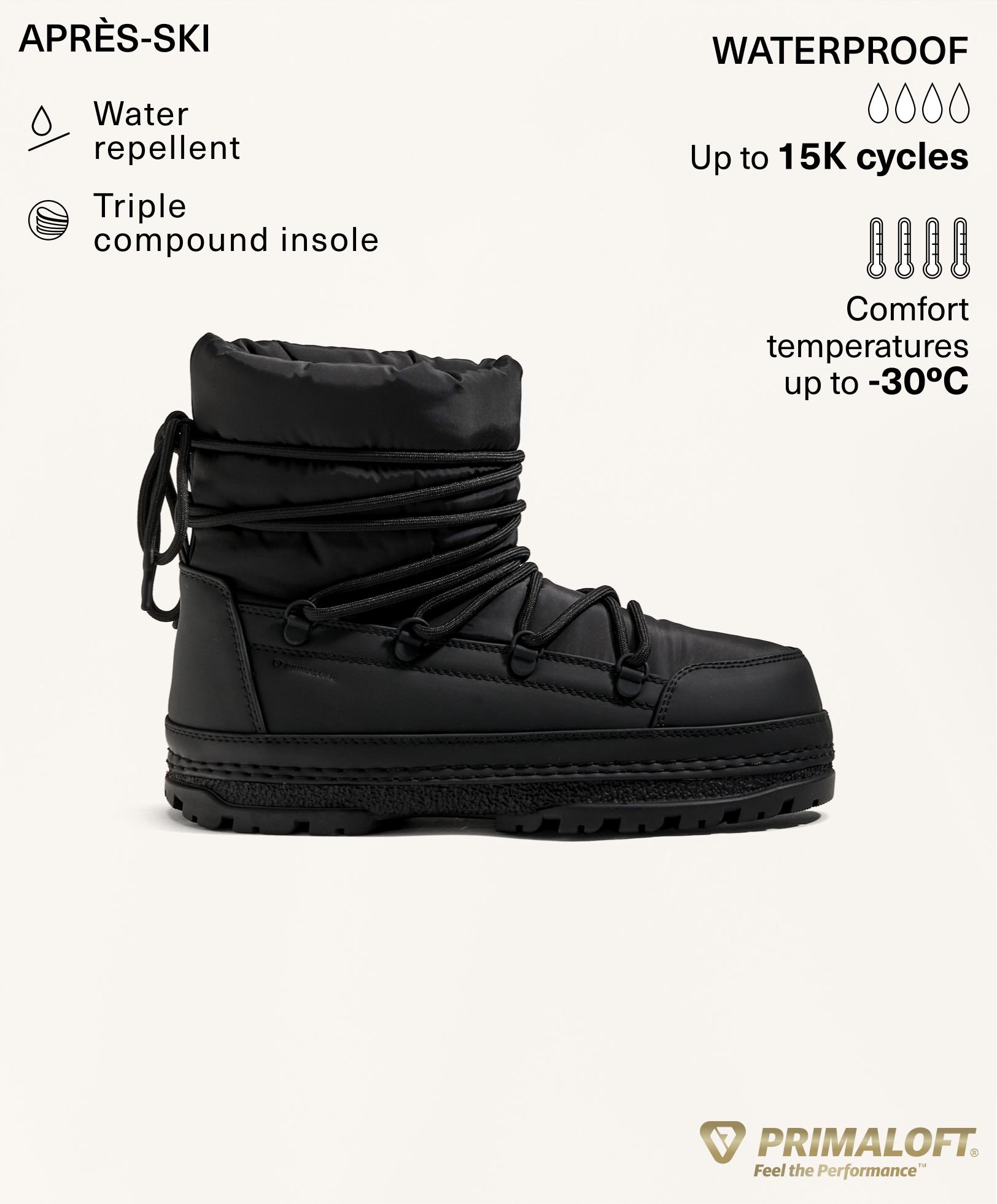 Bağcıklı naylon après-ski botu - İndirim