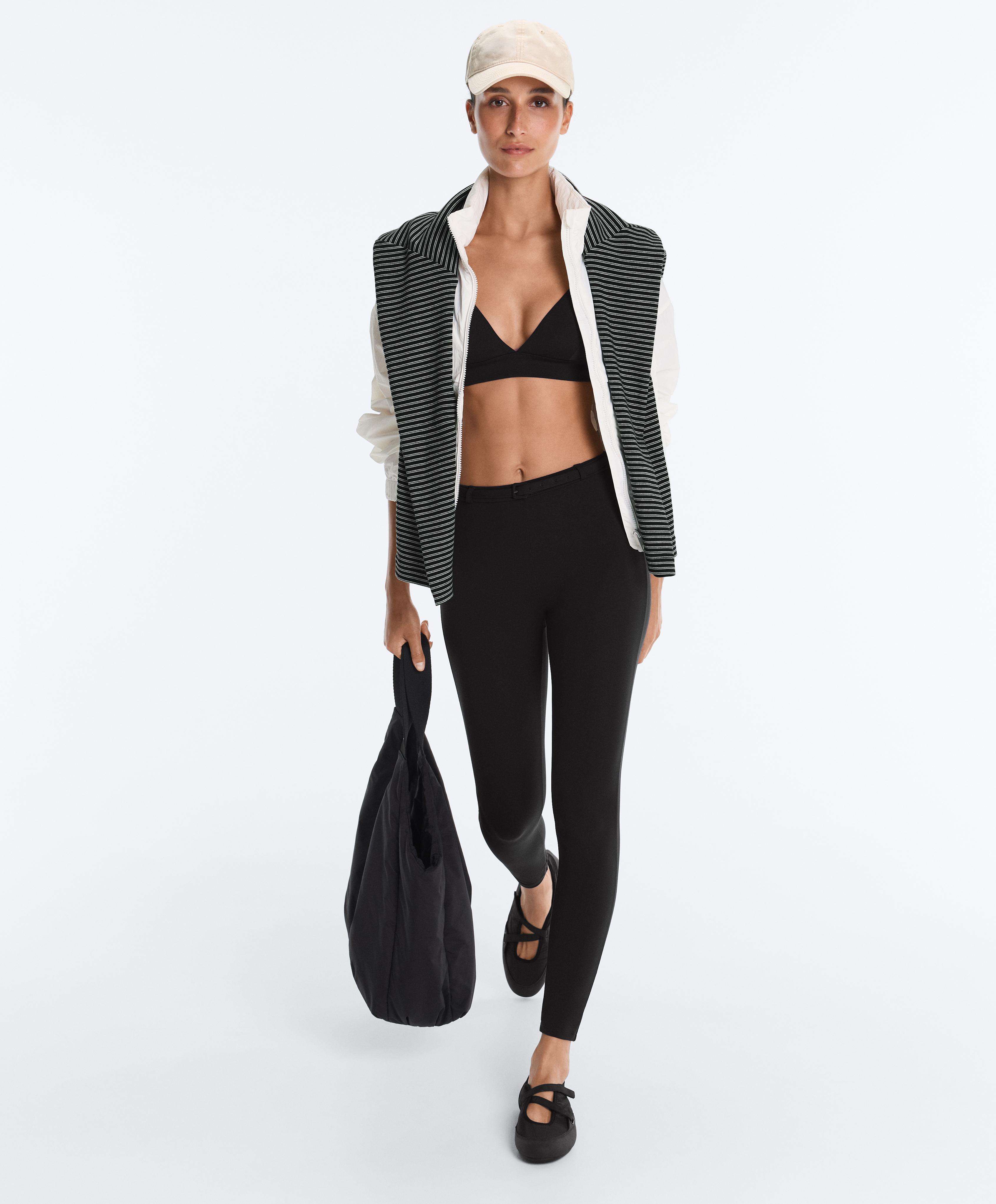 Comfortlux low-support triangle sports bra — BLACK