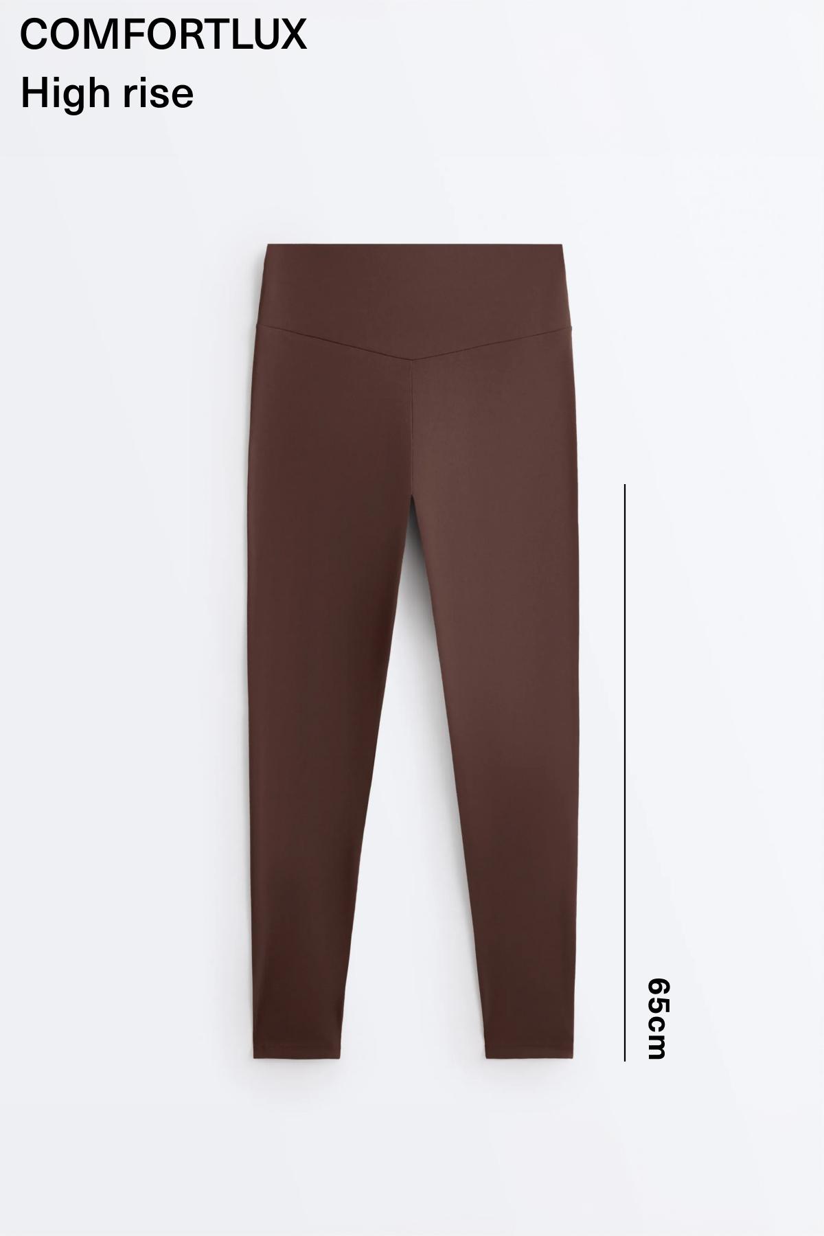 Comfortlux high-waisted ankle-length leggings — BROWN