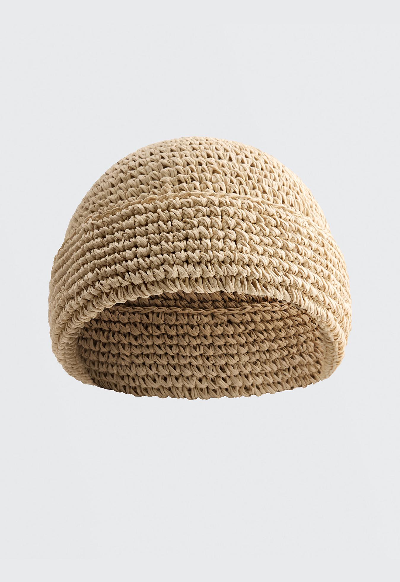 Raffia-effect sailor hat — NATURAL