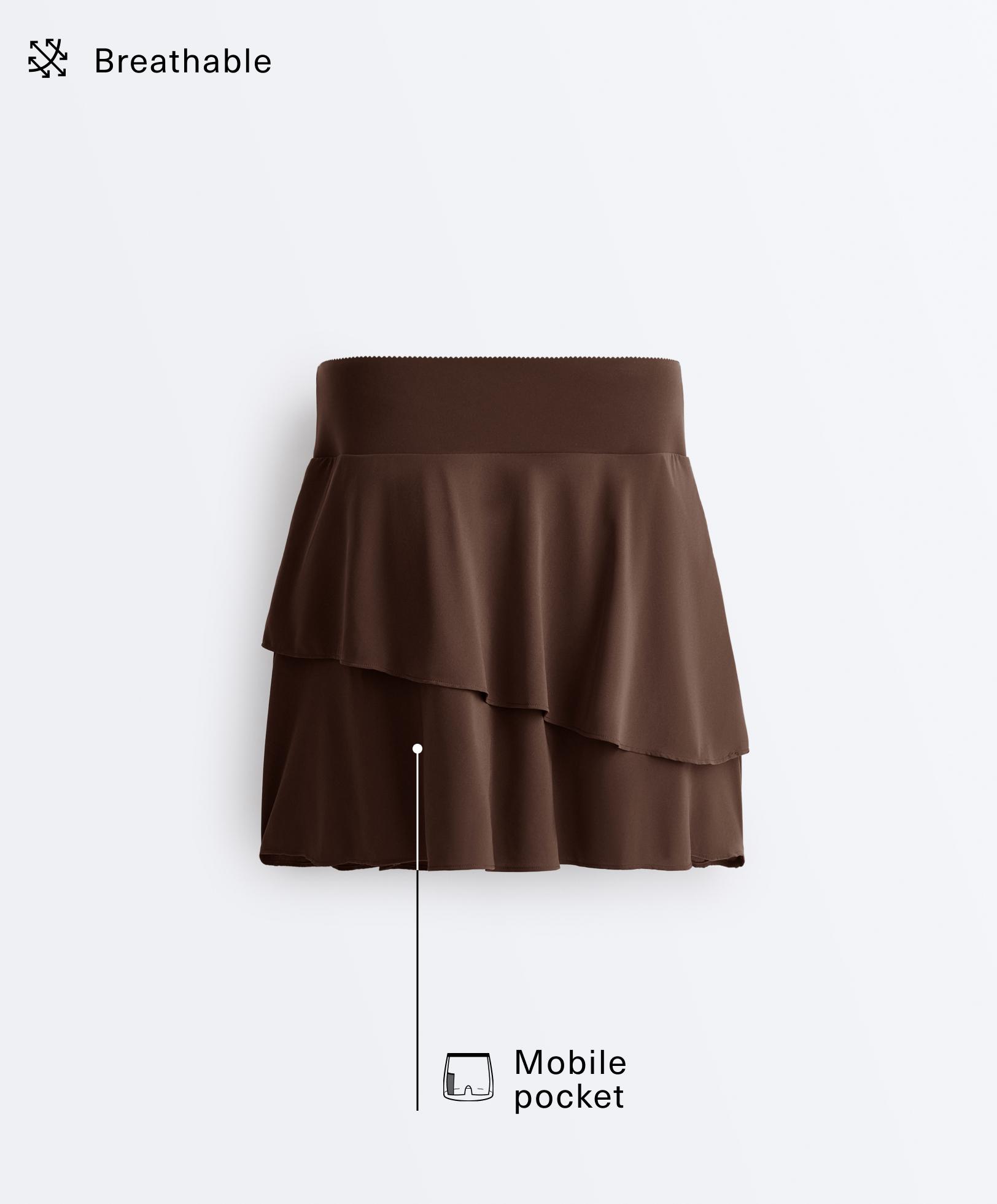 Falda corta high rise Compressive volantes Falda corta high rise Compressive volantes