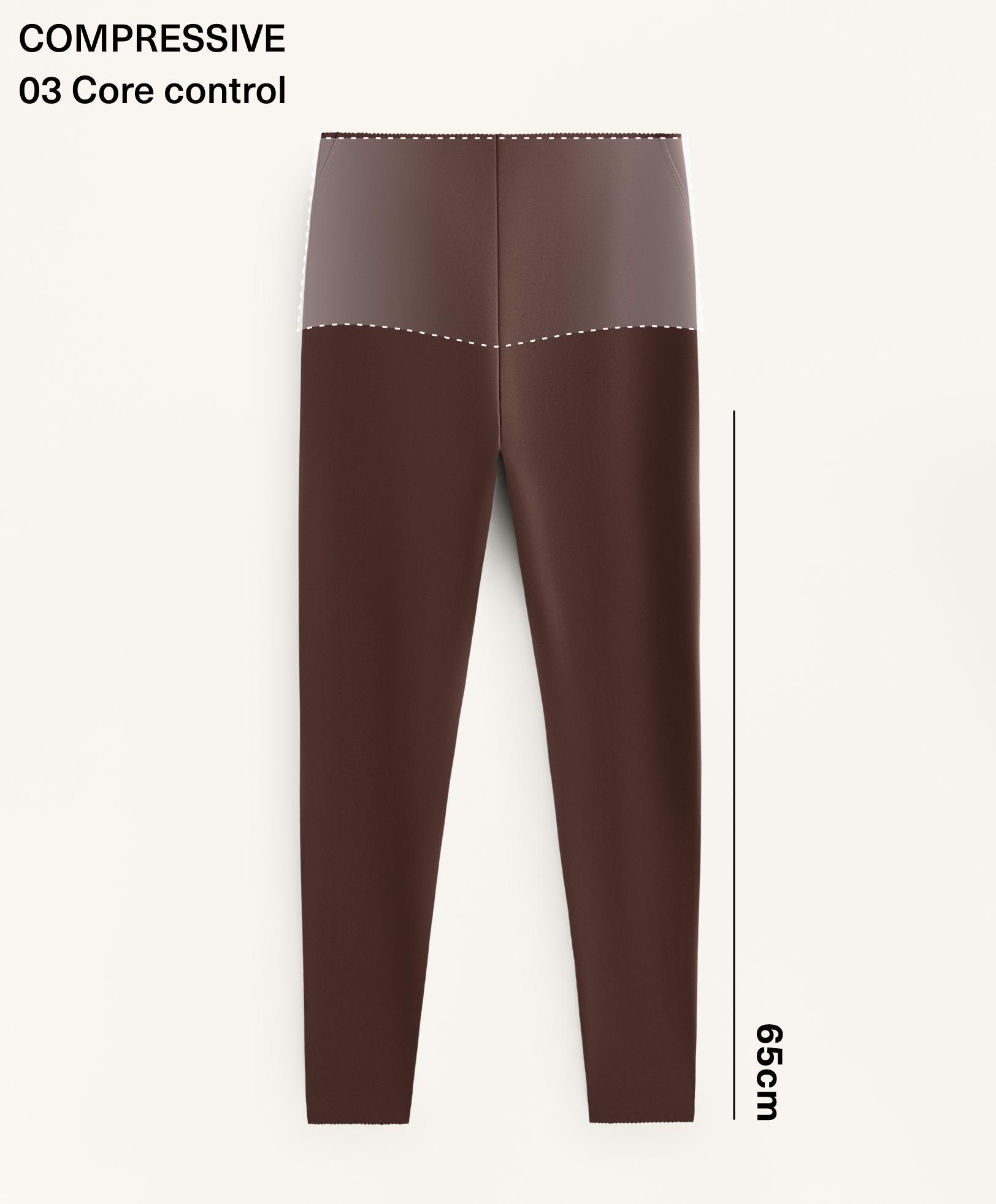 High-rise Compressive core-control ankle-length leggings