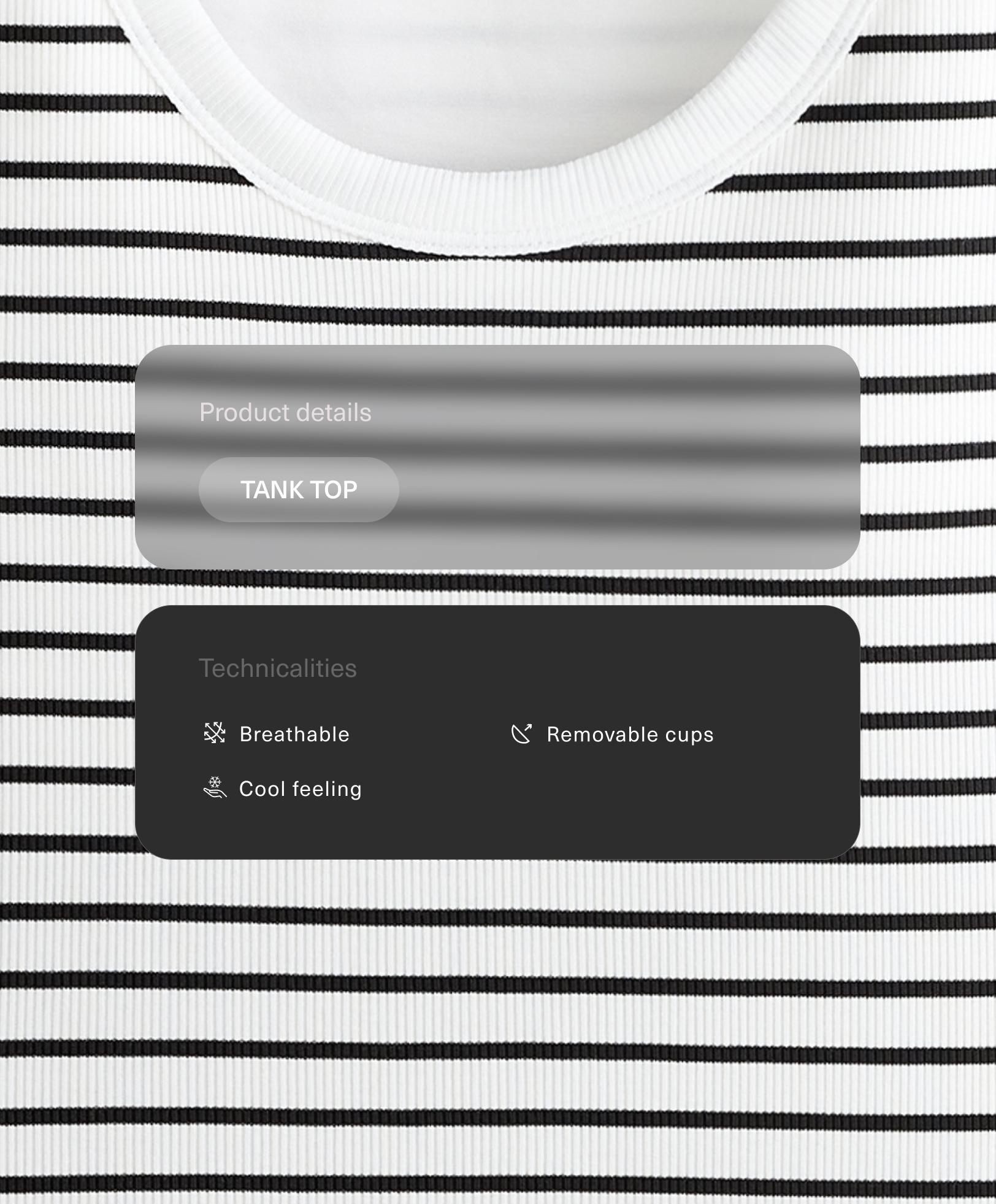 Lang tank top med modal, rib og striber