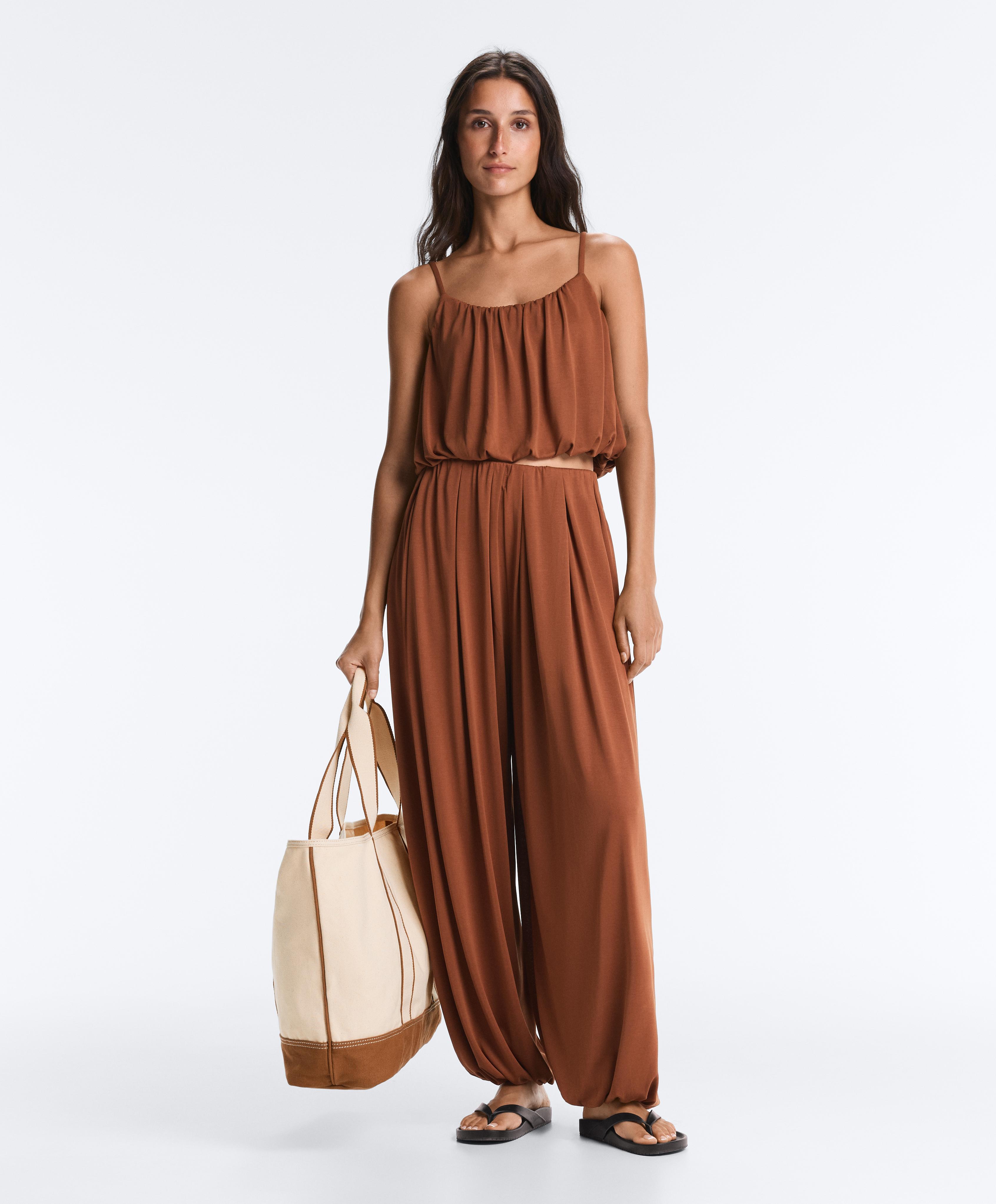 Modal blend Balloon trousers — TERRACOTTA