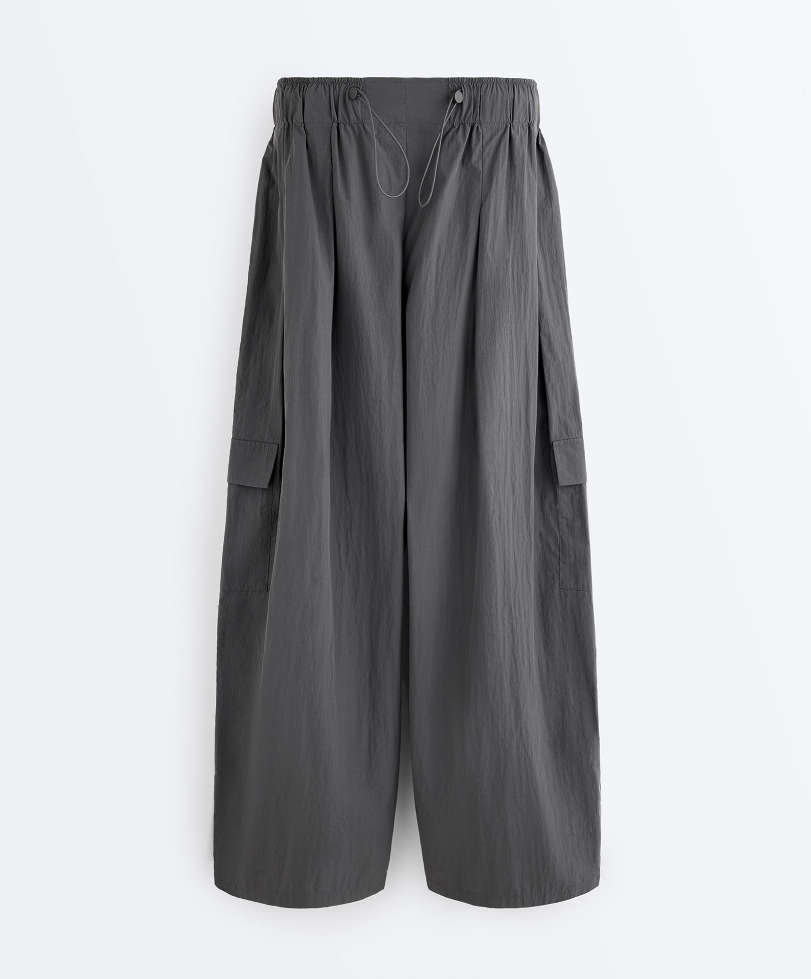 Water-repellent nylon cargo trousers — ASPHALT GREY
