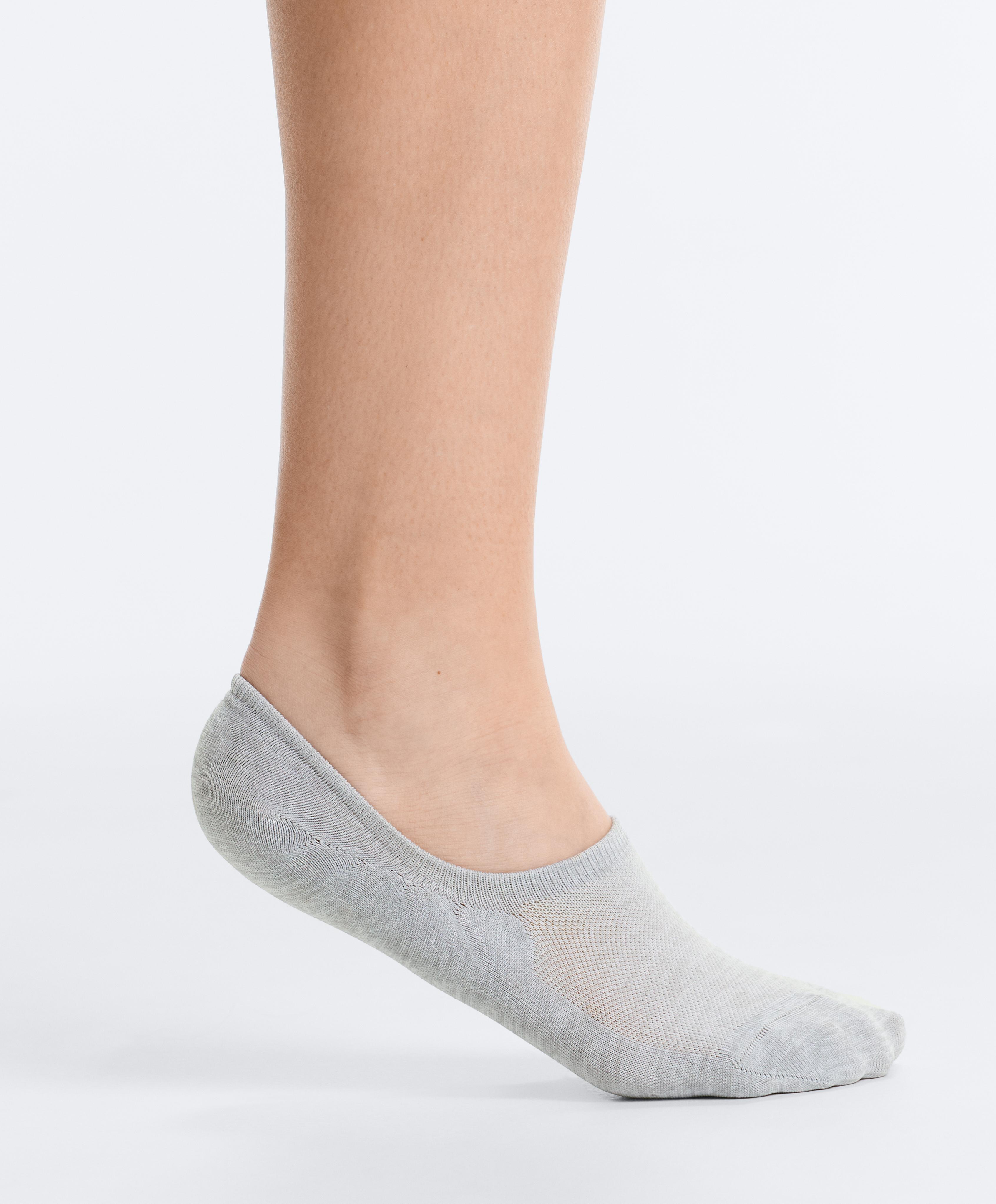 3 pairs of high-cut invisible polyamide blend sports socks — GREY