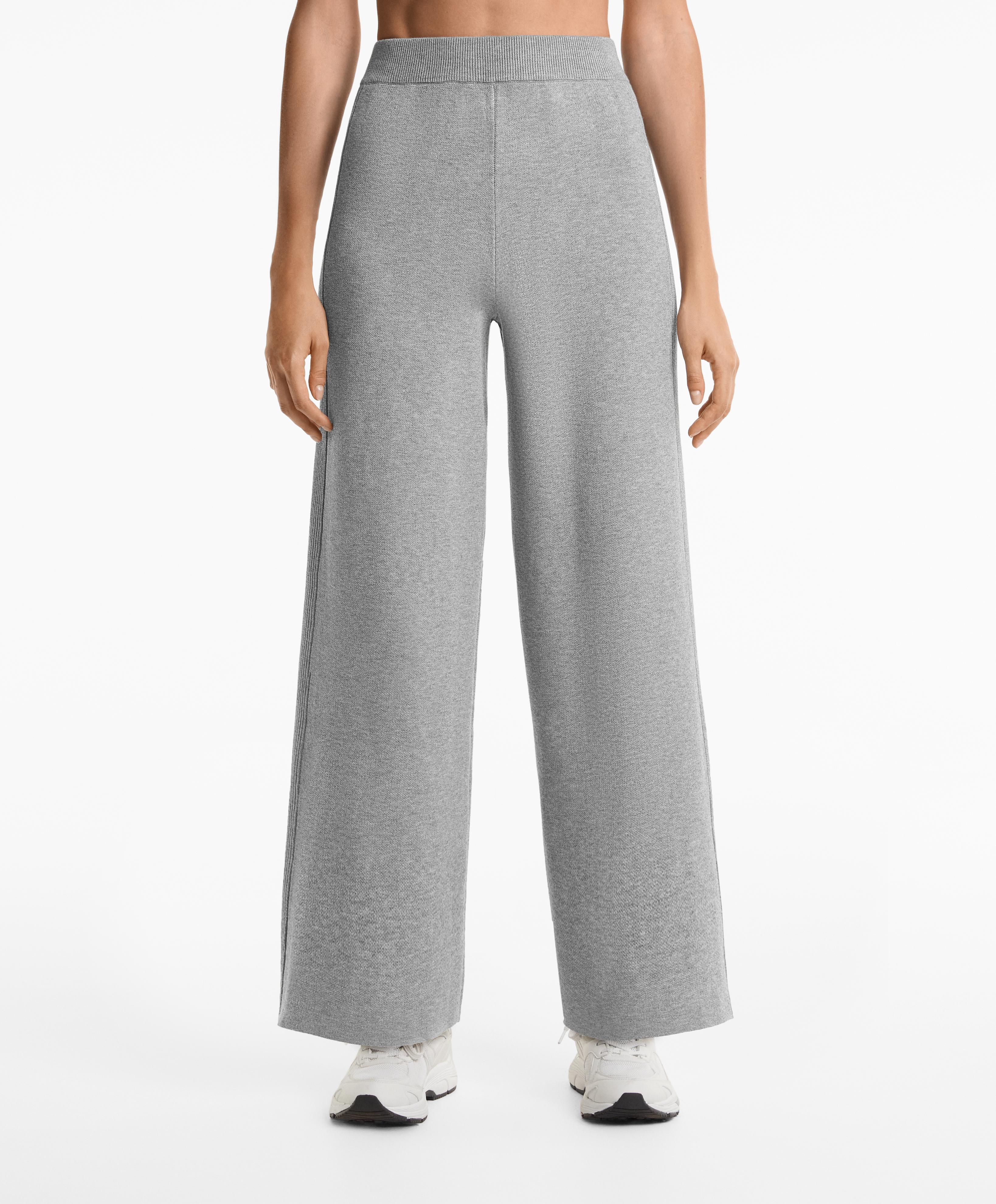 Straight side rib knit trousers Straight side rib knit trousers