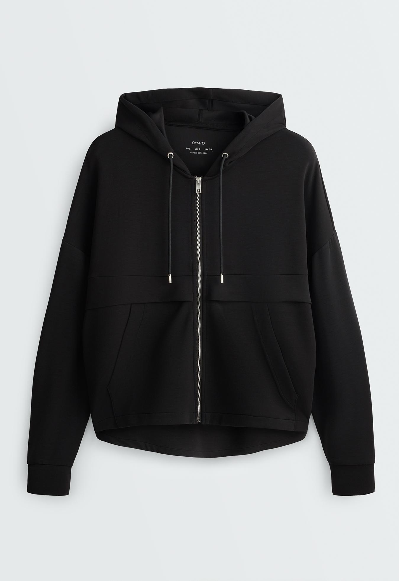 Soft-touch jacket with modal — BLACK