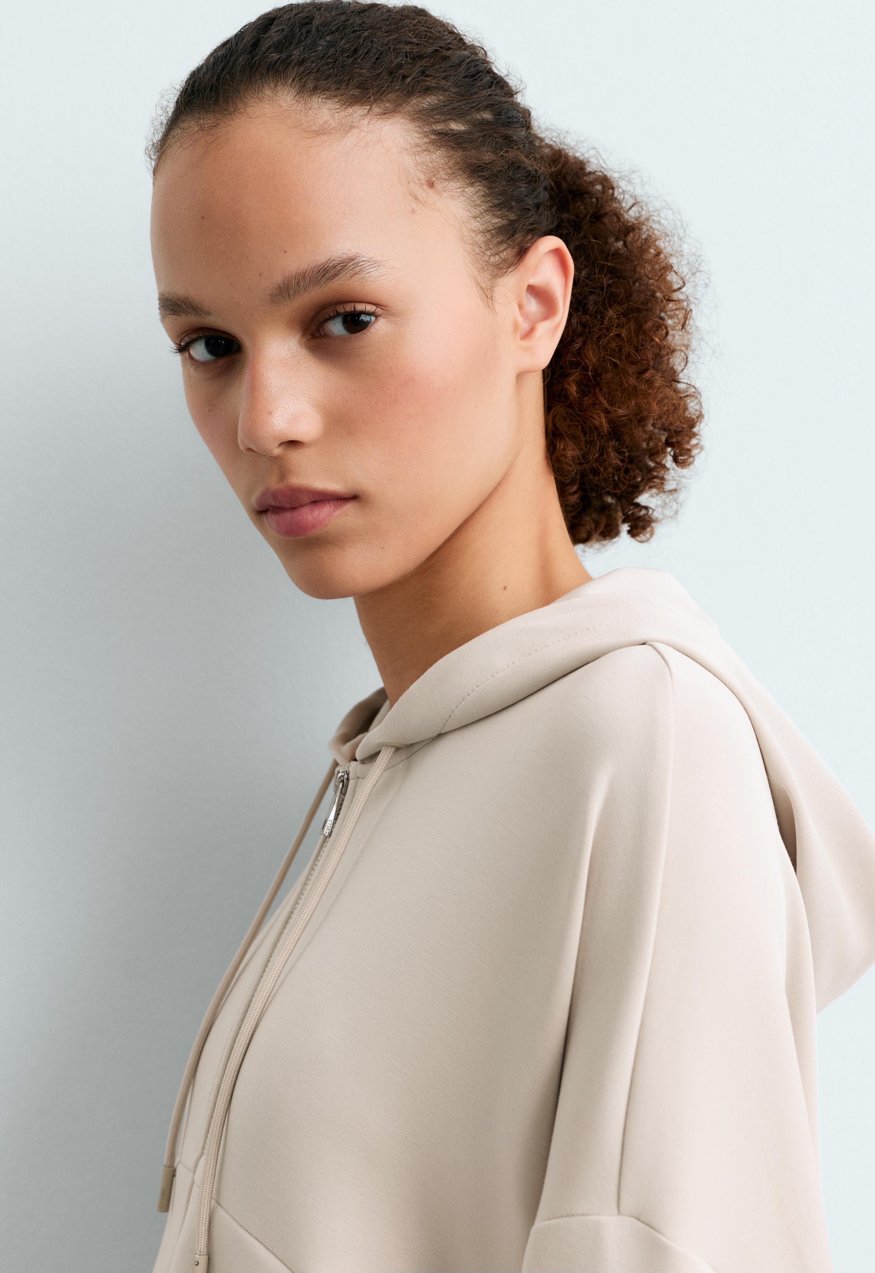 Soft-touch jacket with modal — PALE MINK