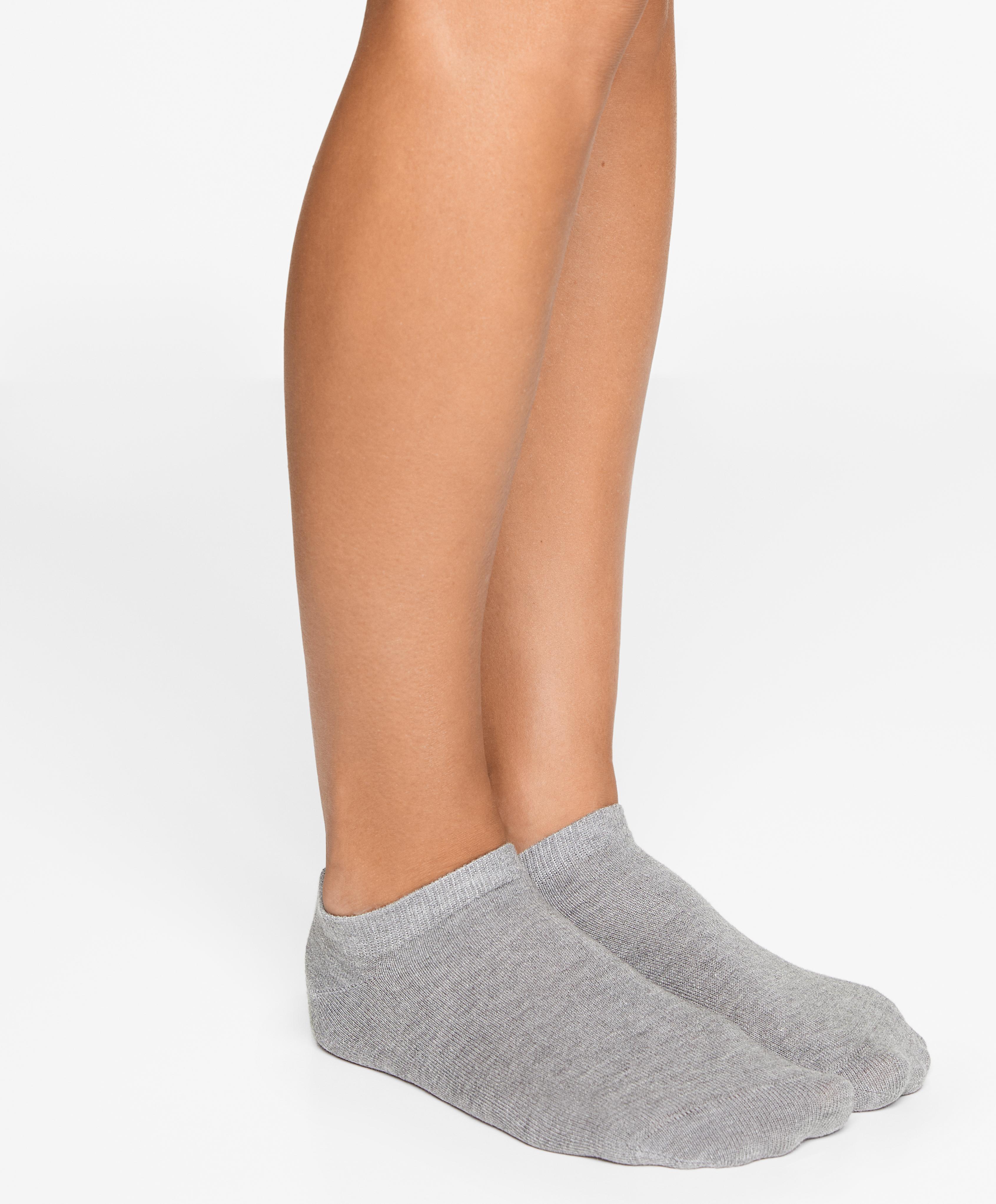 5 pairs of cotton blend sneaker socks — DARK GREY