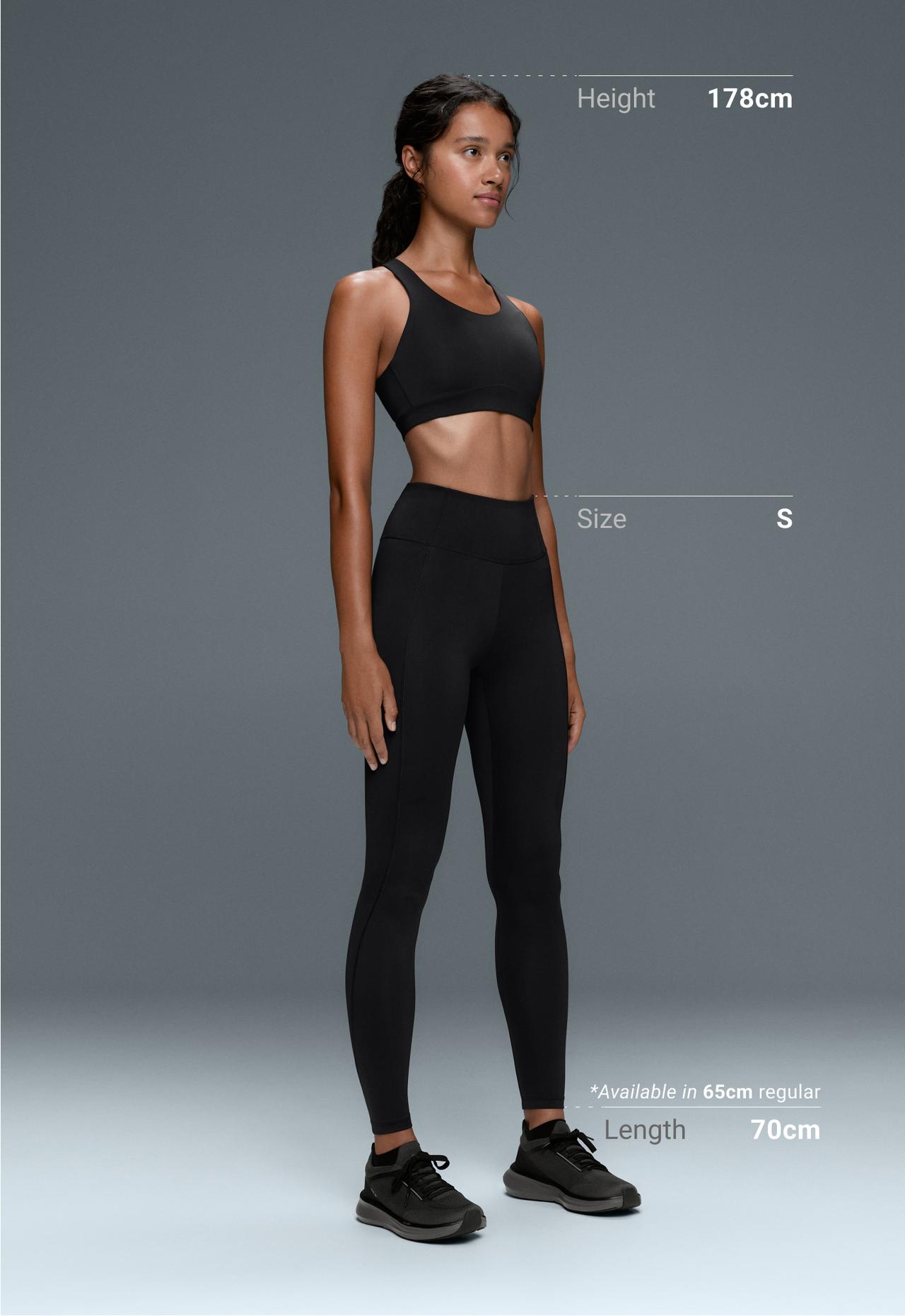Ankle-length High rise Rapid Dry leggings with pockets — BLACK