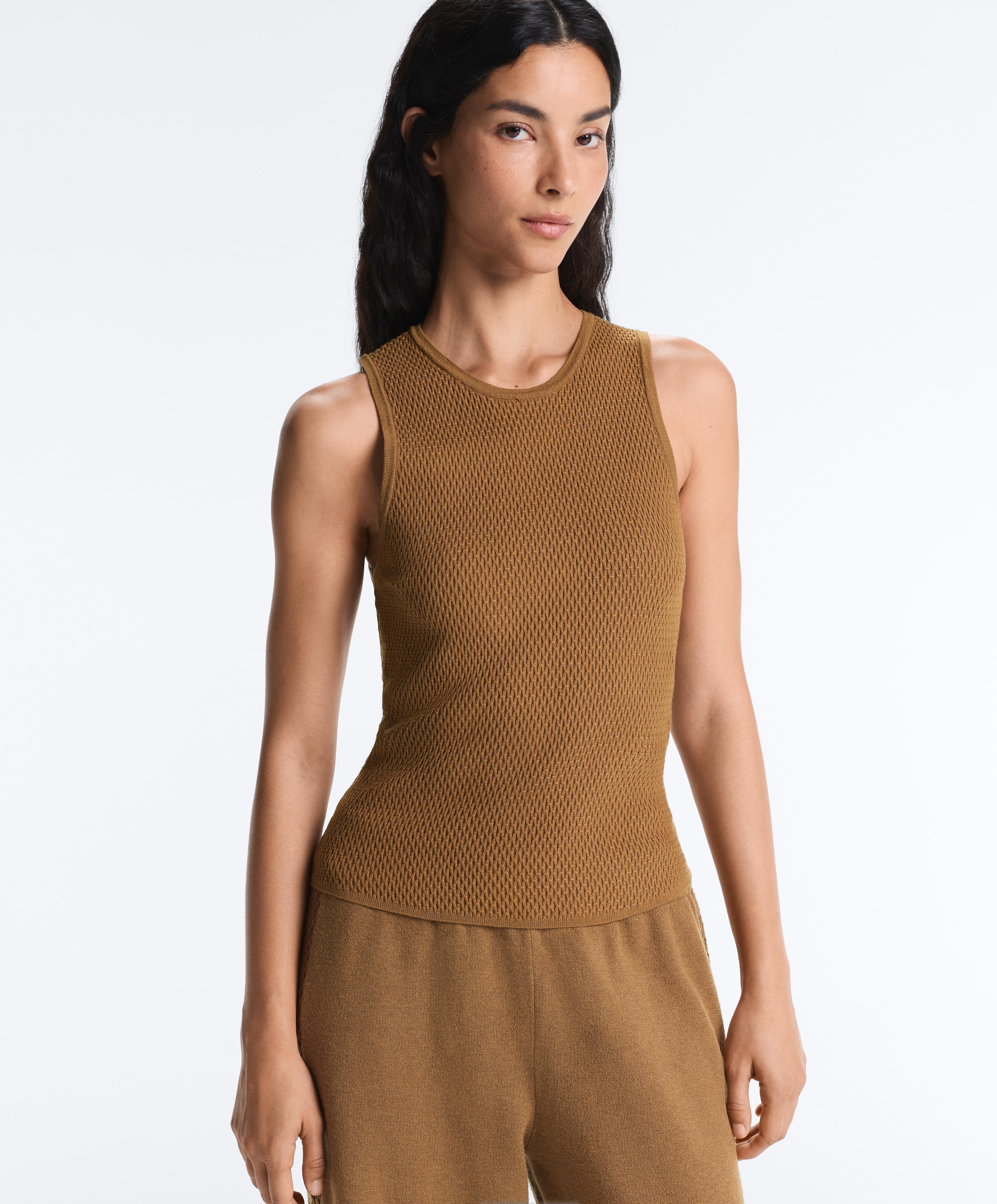 Sleeveless knit top — COPPER