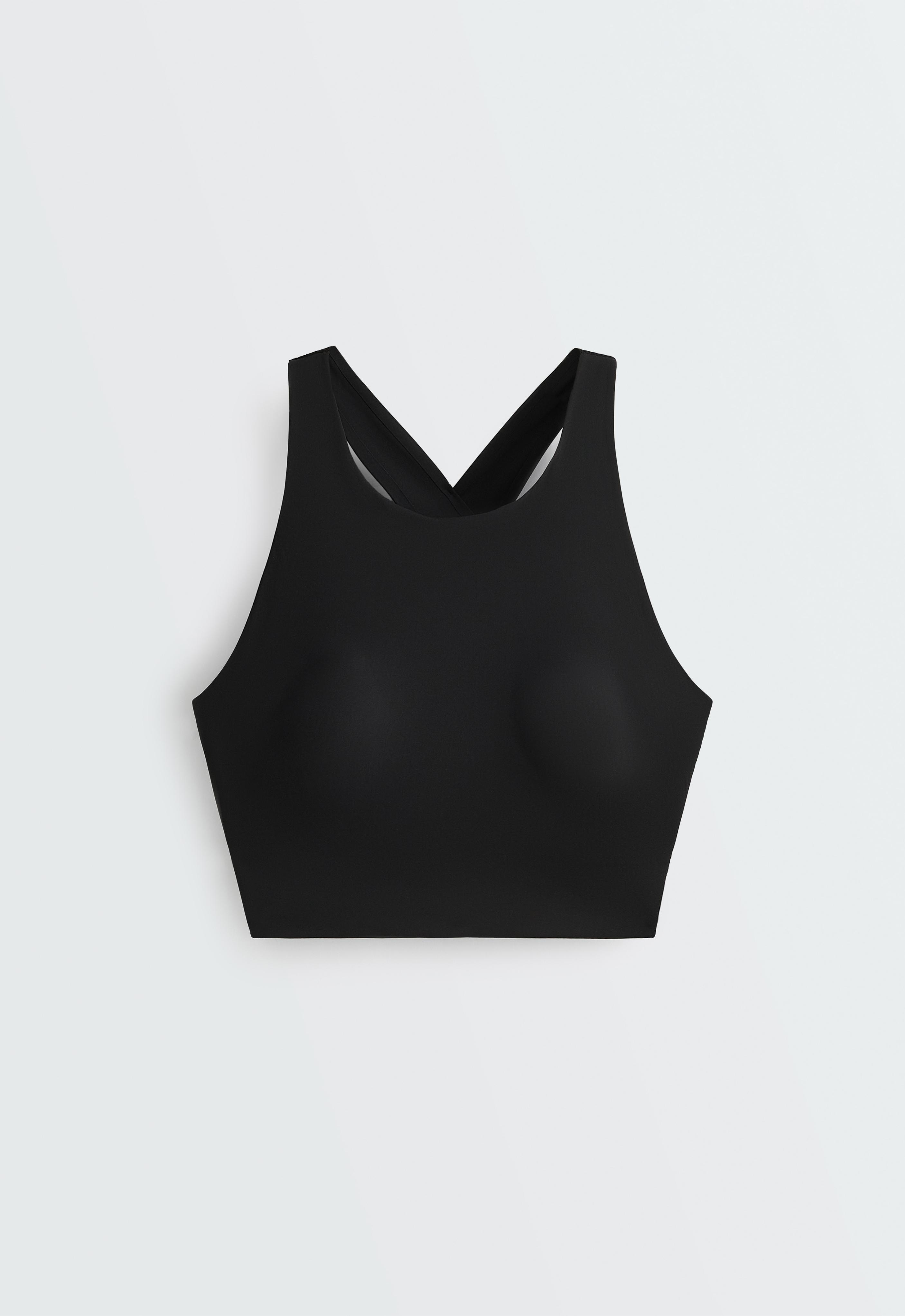 Light Touch crossover back tank top — BLACK
