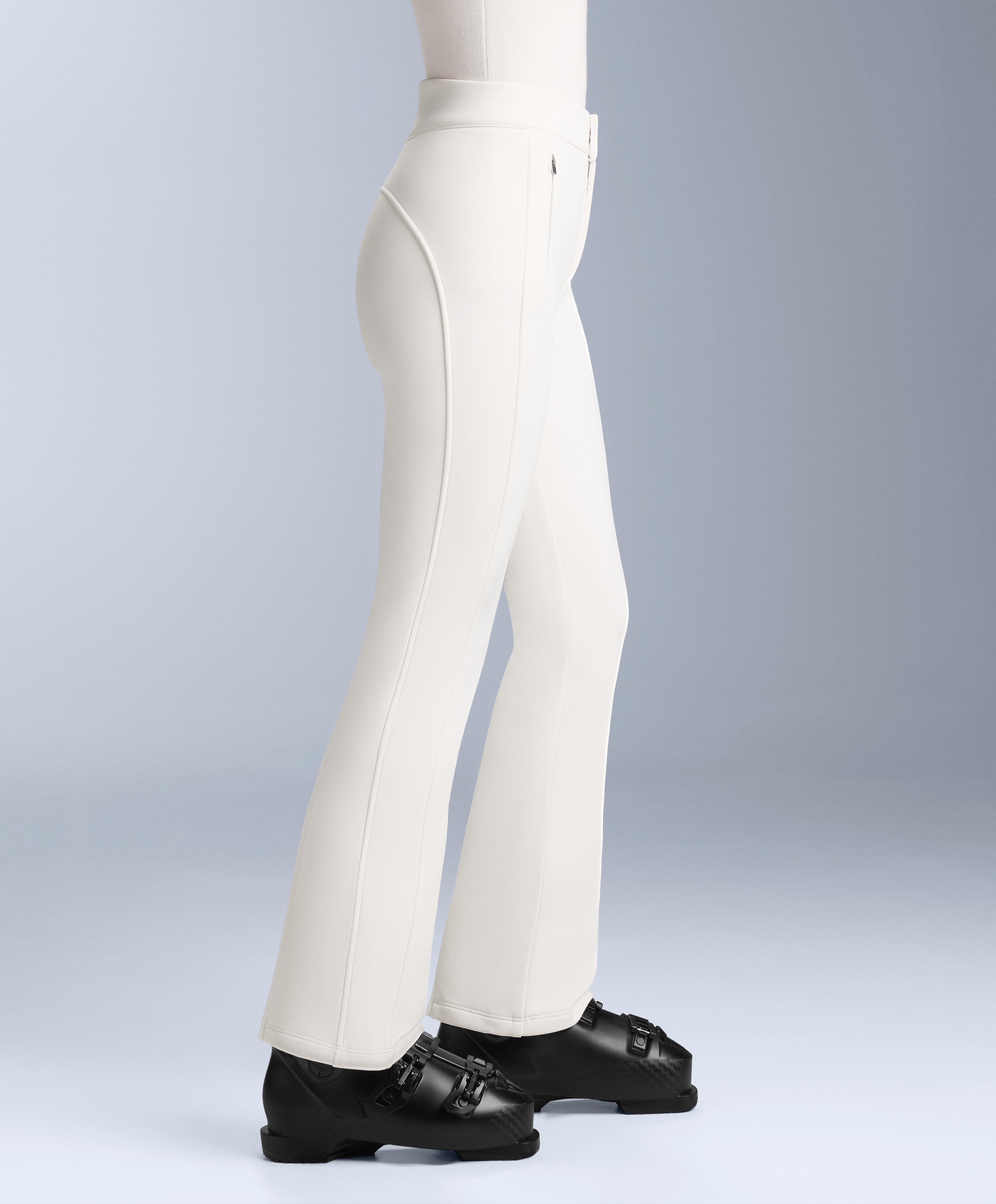 Water-resistant flare stretch SKI trousers — WHITE 