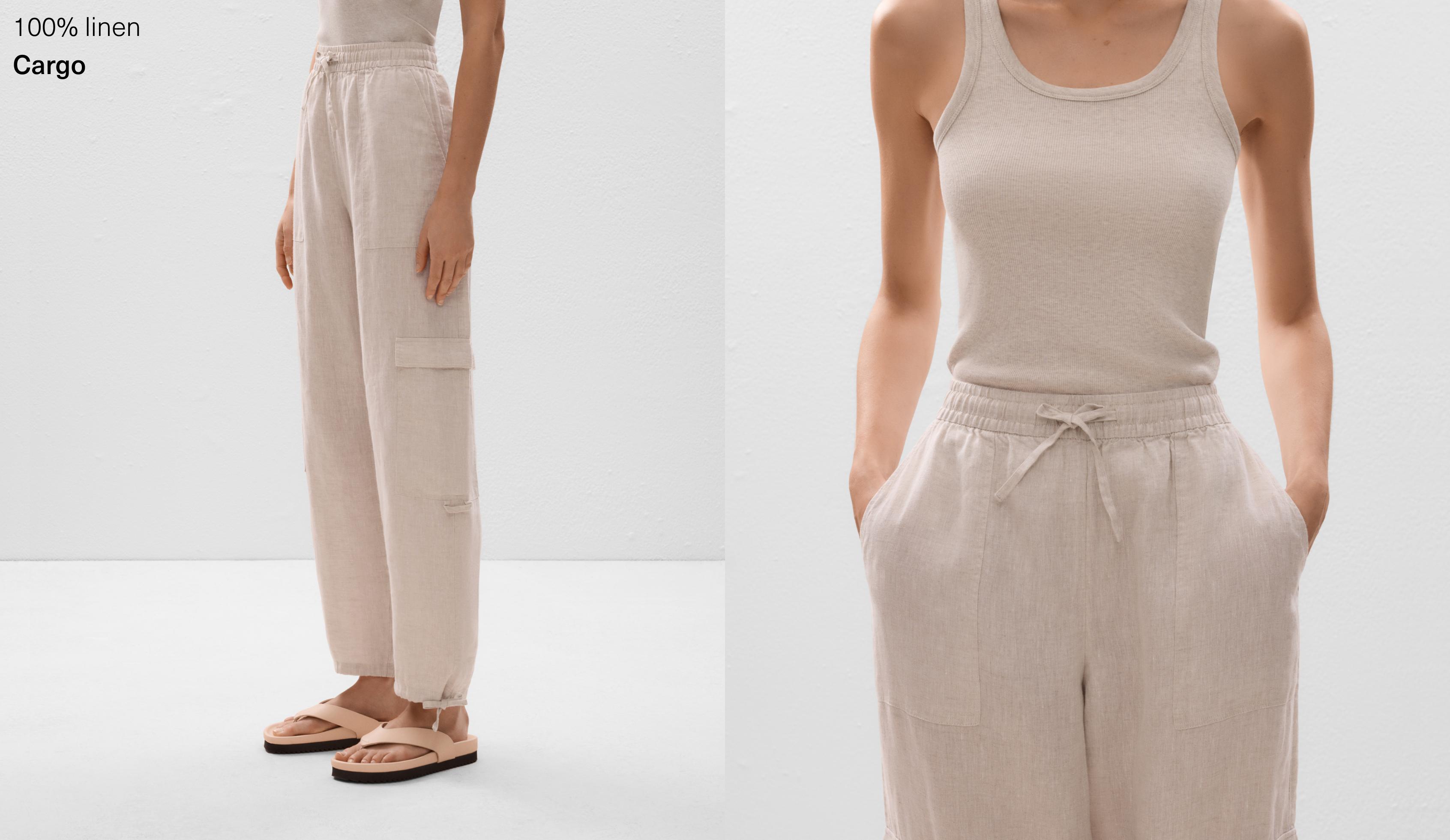 Pantalon cargo 100 % lin Pantalon cargo 100 % lin