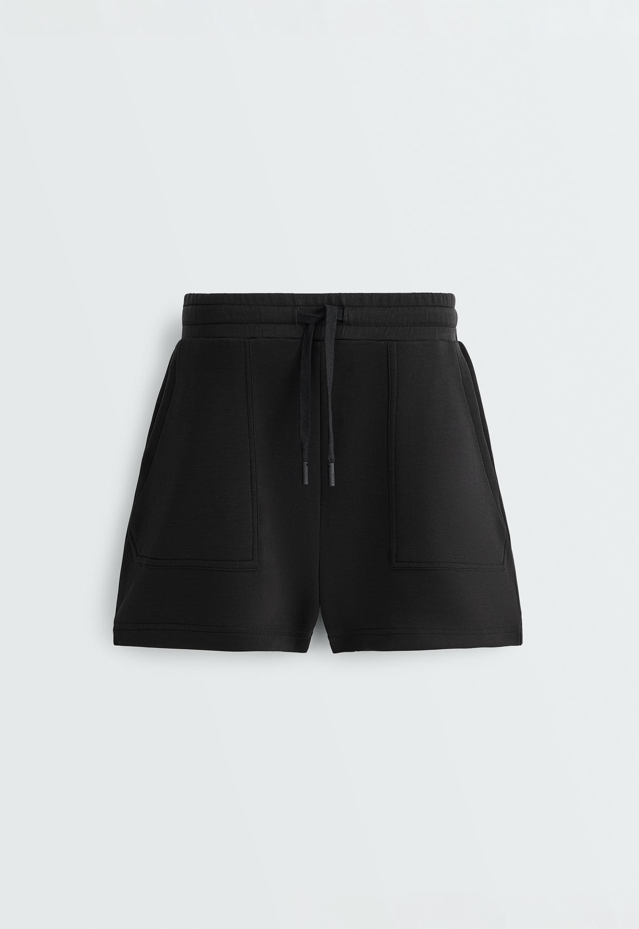 Soft-touch modal shorts — BLACK