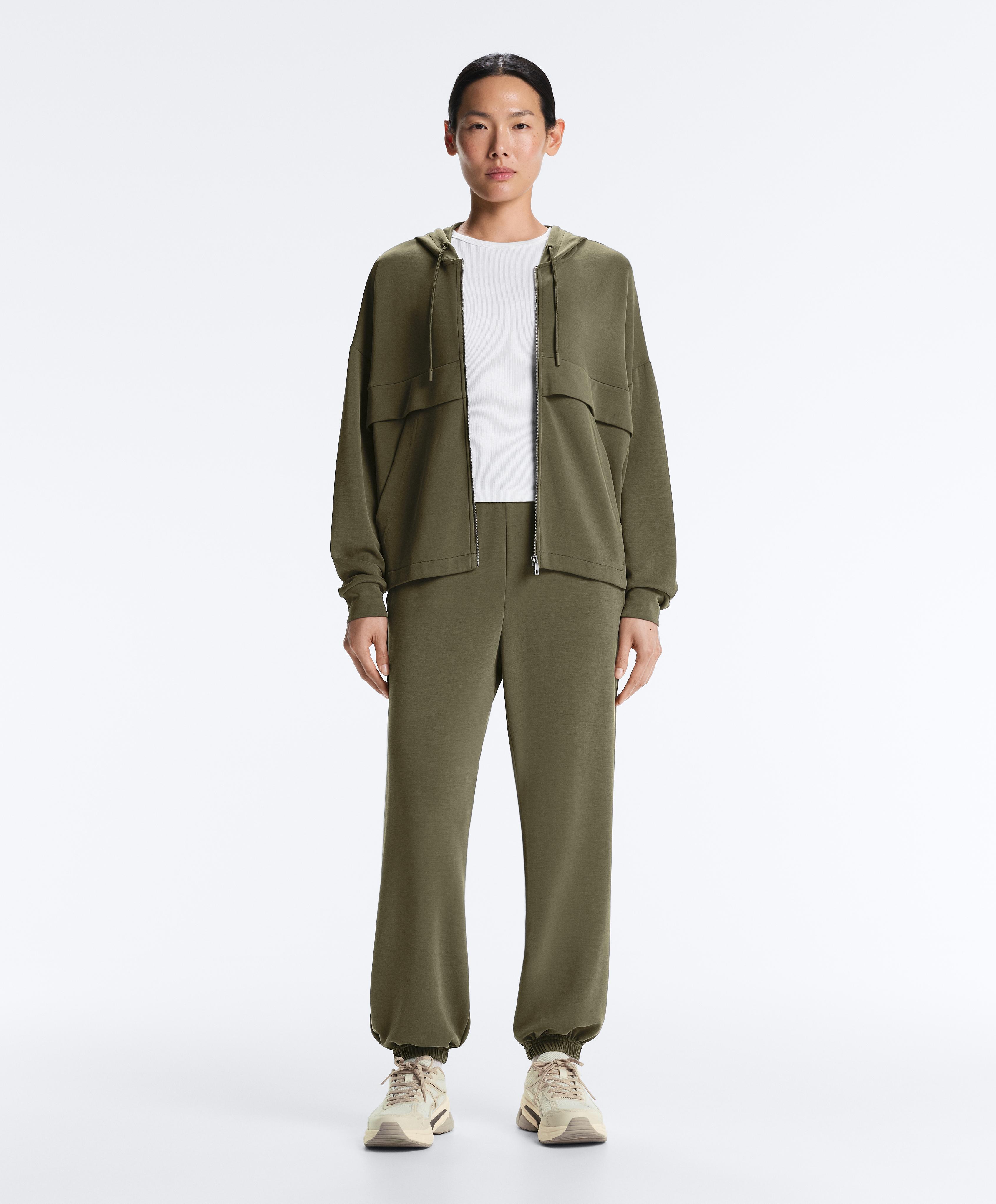 Soft-touch jacket with modal — KHAKI