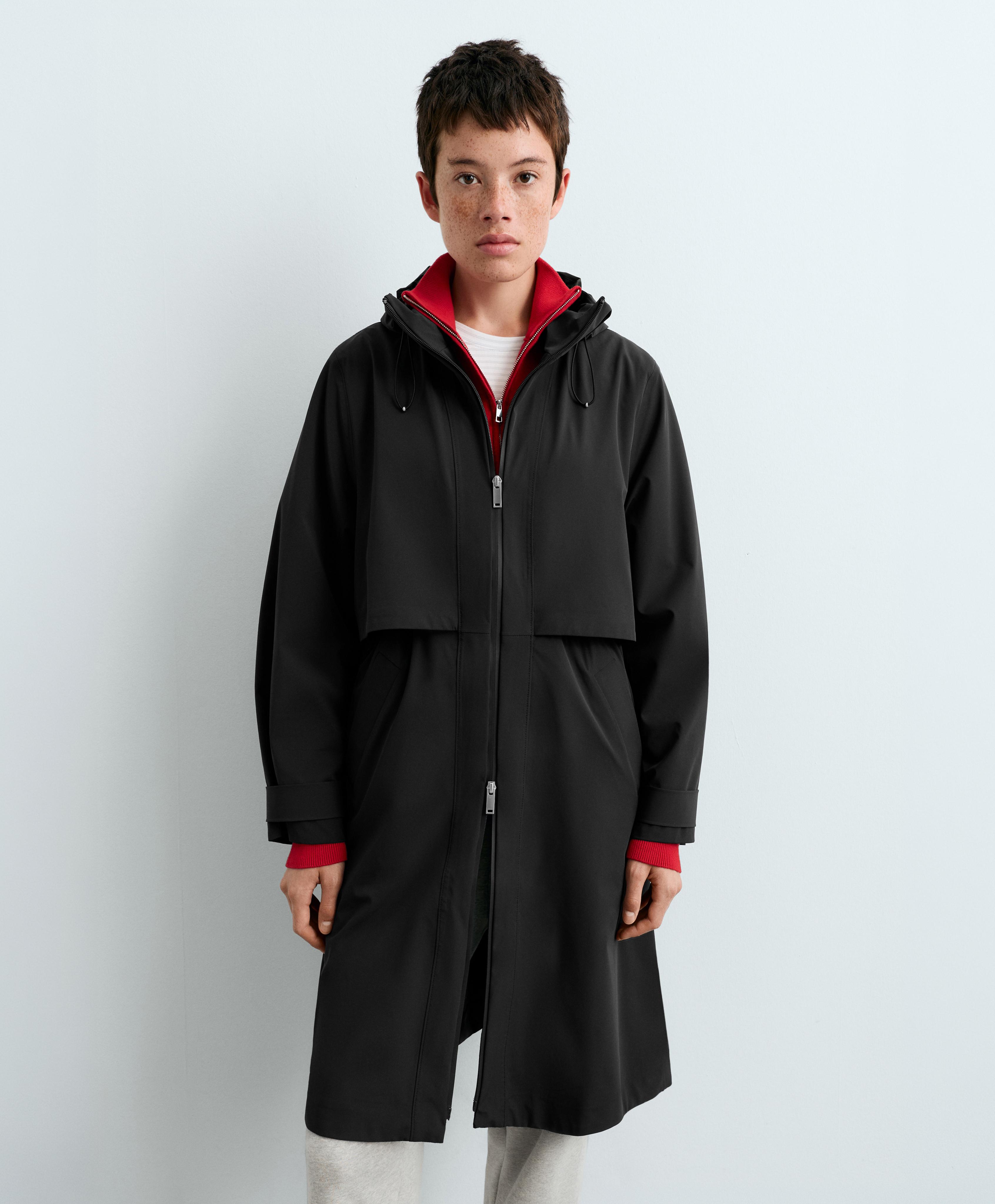 Extra lightweight long 10k waterproof jacket — BLACK
