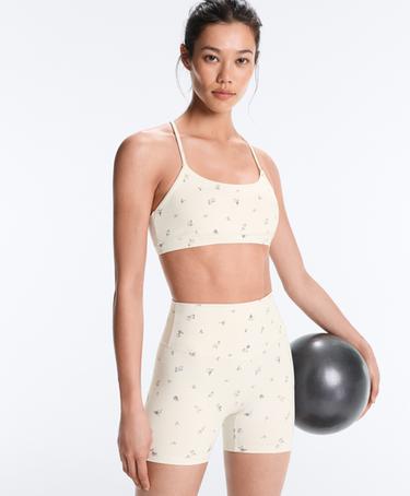 Evermove low-support floral sports bra — PALE ECRU 6