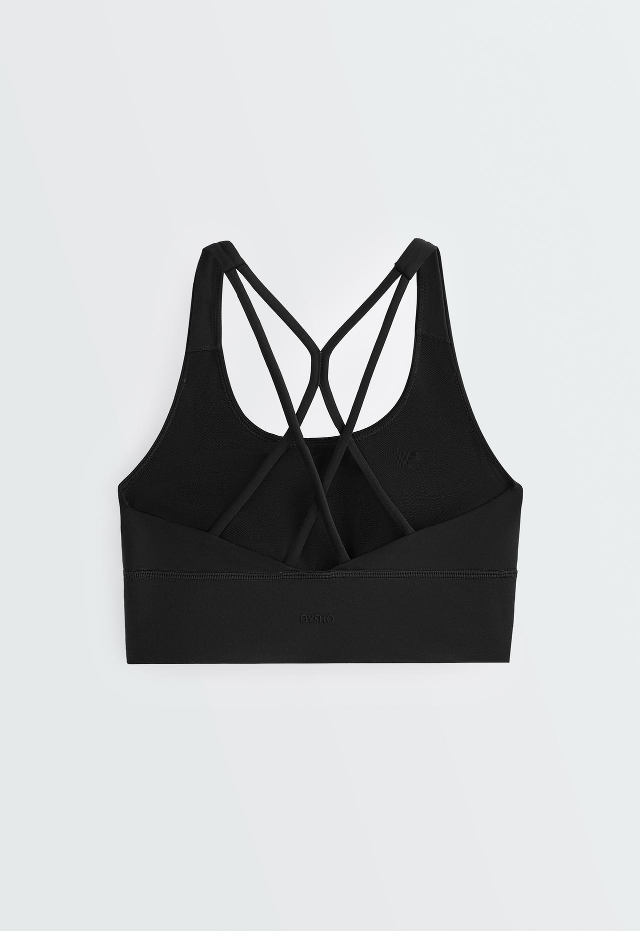 Medium support Comfortlux sports bra with cup — BLACK