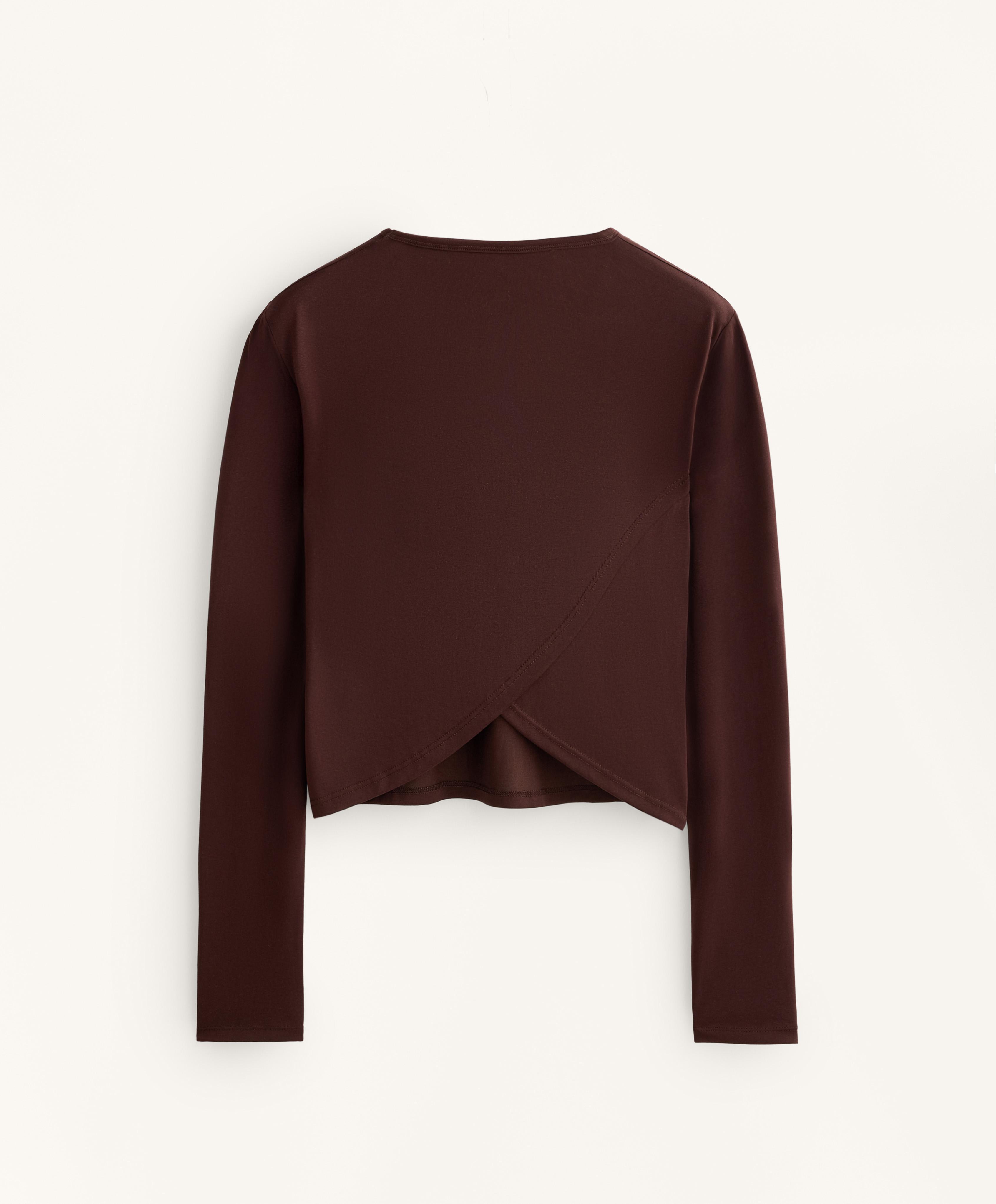 Maglietta cropped con incrocio sulla schiena in modal