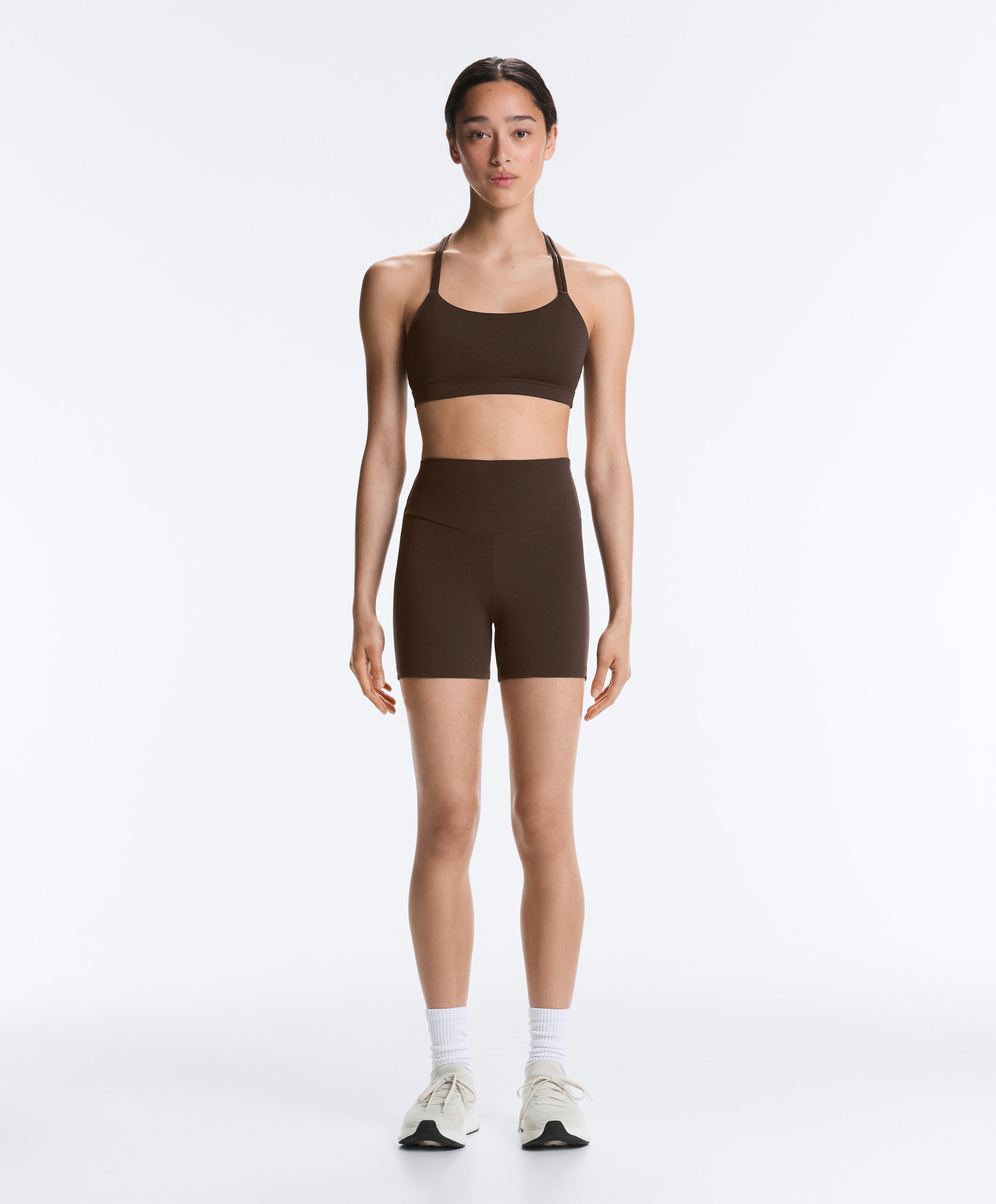 Comfortlux high-waisted 10cm hot pants — DARK BROWN