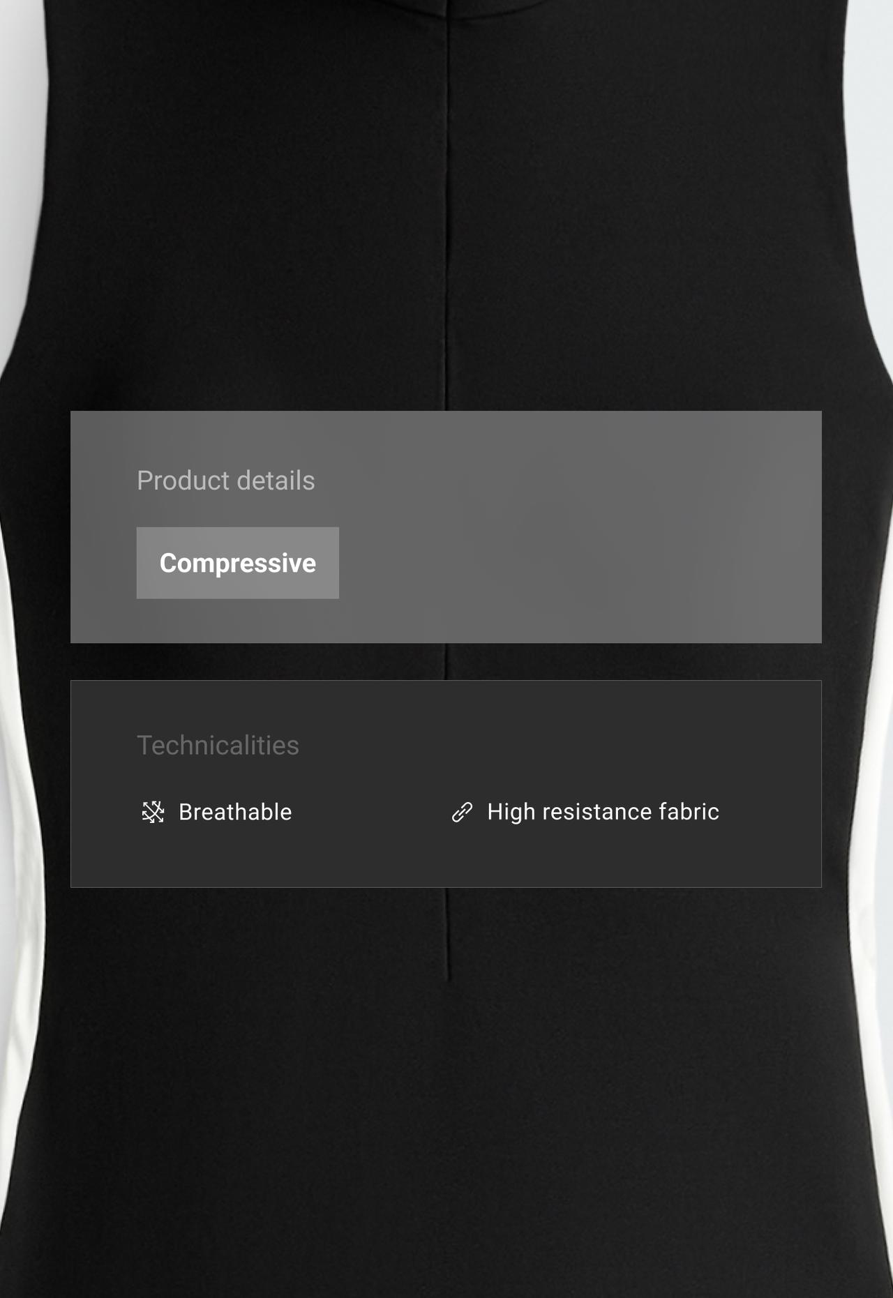 Long Compressive colour-block jumpsuit — BLACK