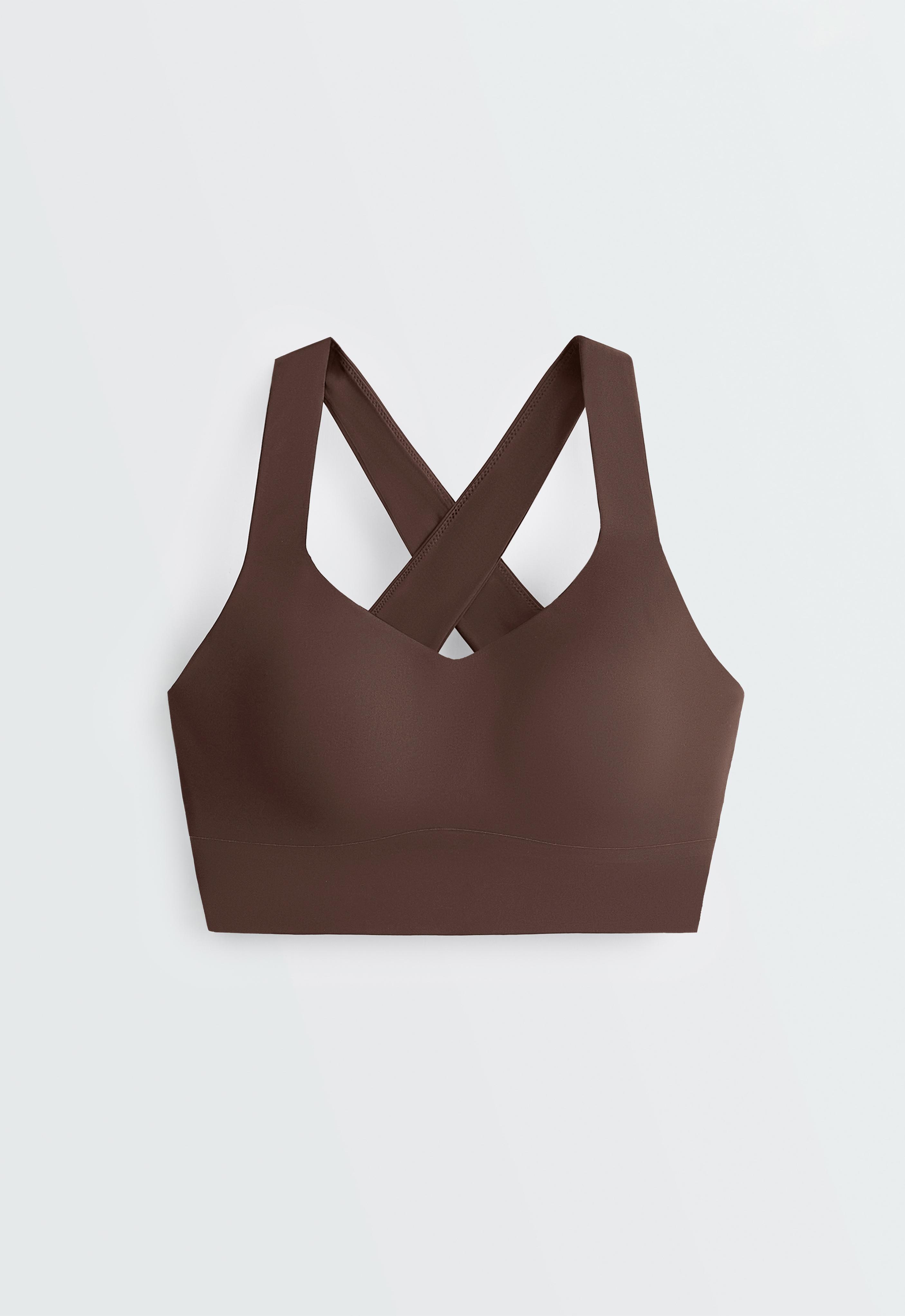 Medium-support Light Touch crossover bra — BROWN