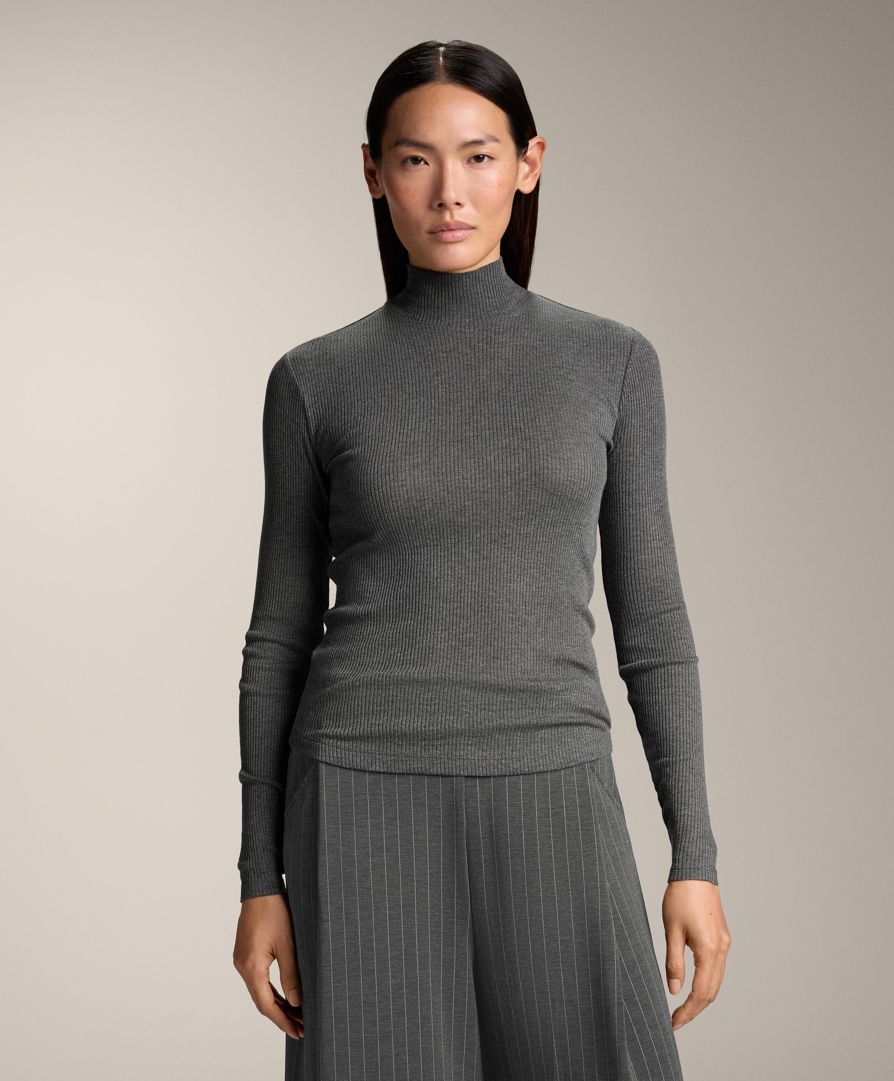 T-shirt thermique base layer à col montant rib avec lyocell T-shirt thermique base layer à col montant rib avec lyocell