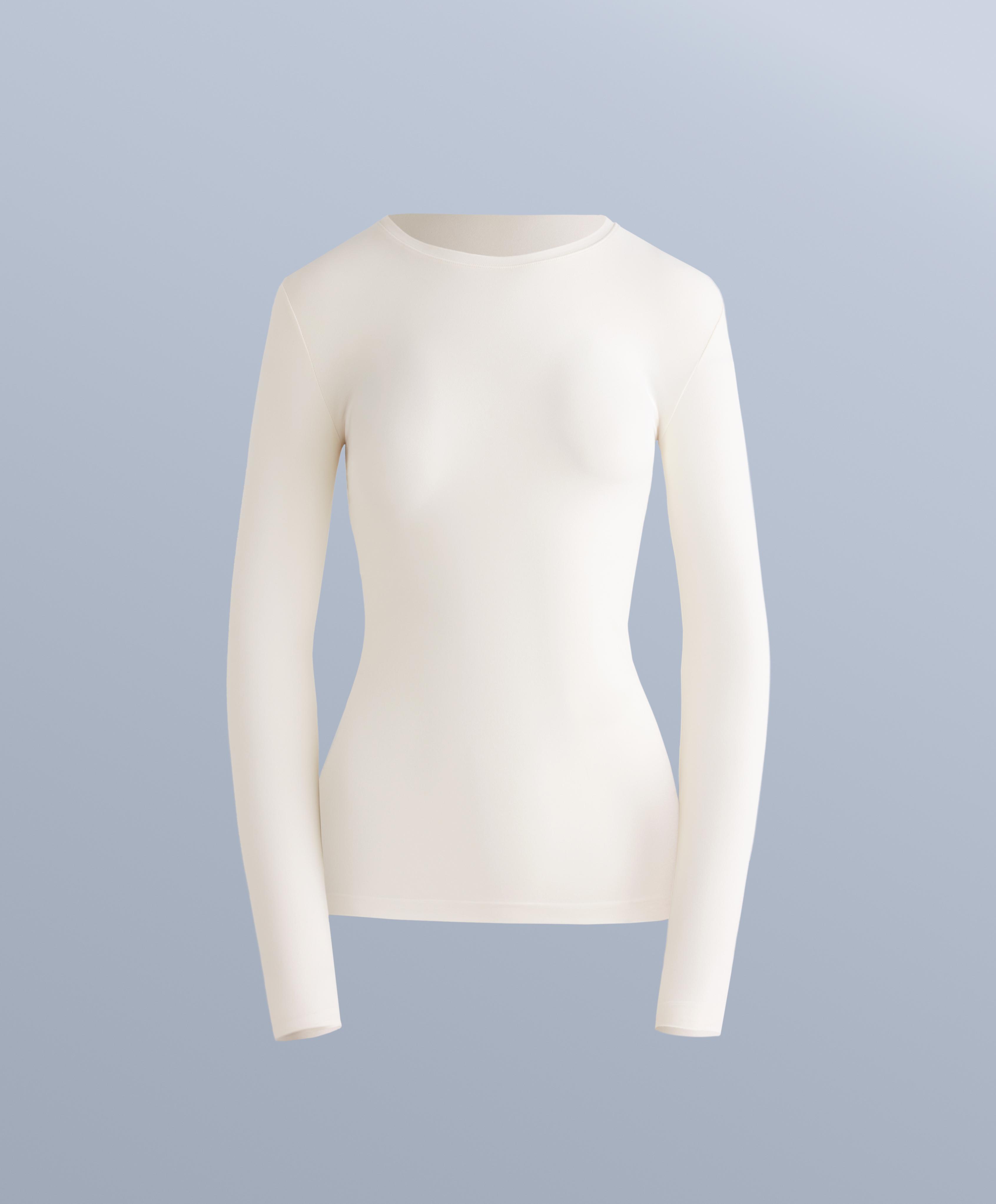 Seamless thermal base layer T-shirt — PALE ECRU