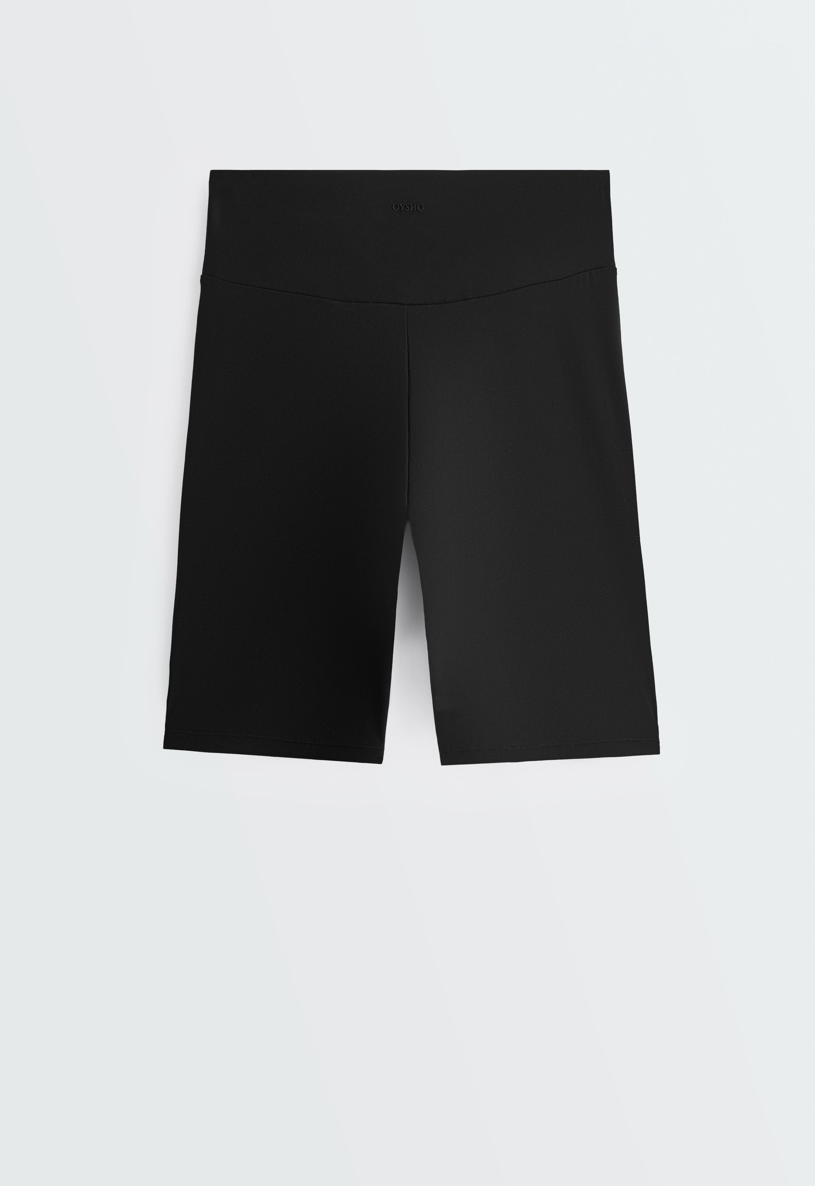 Comfortlux high-waisted 25cm biker leggings — BLACK