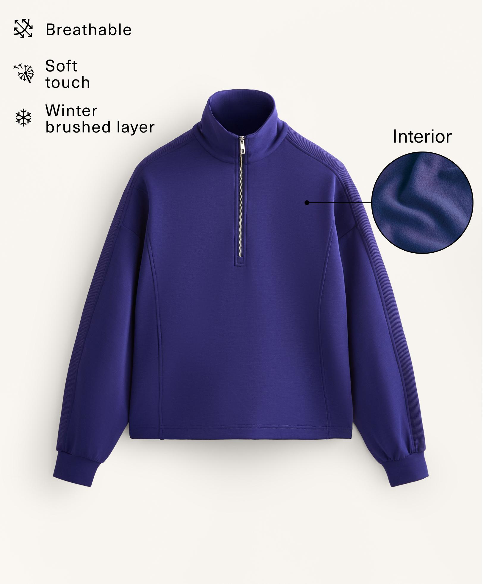 Half-zip sweatshirt with Brushed modal Half-zip sweatshirt with Brushed modal