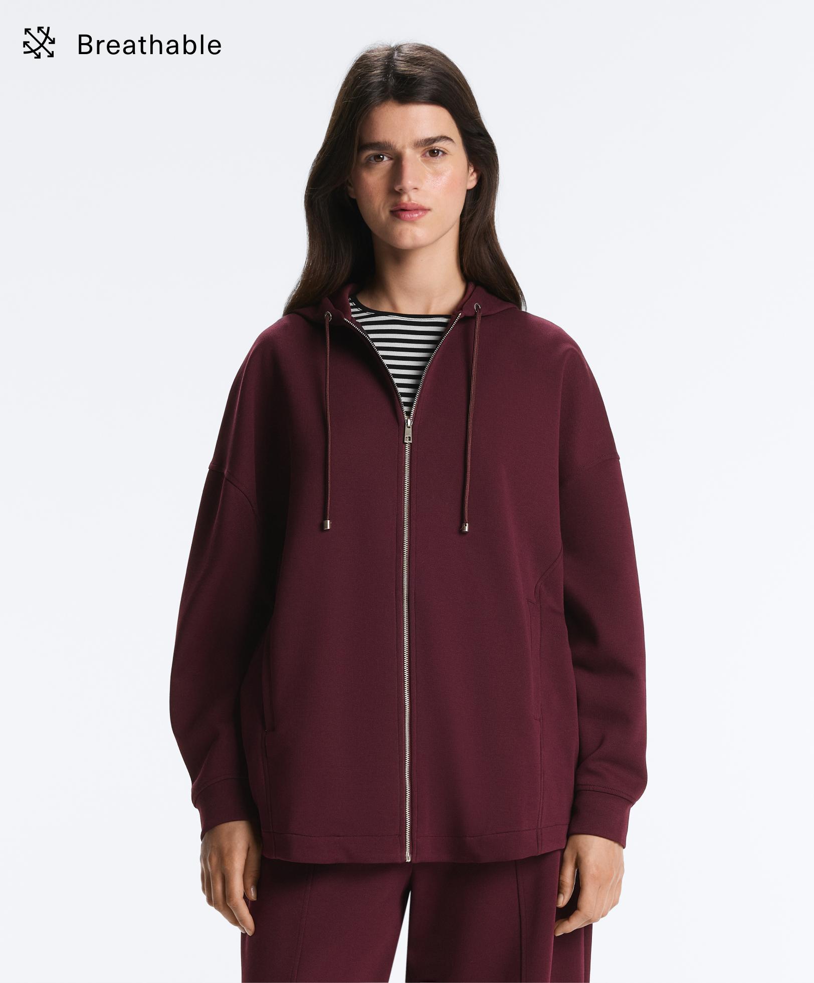 Oversize Piqué-Kapuzenjacke mit Baumwolle Oversize Piqué-Kapuzenjacke mit Baumwolle