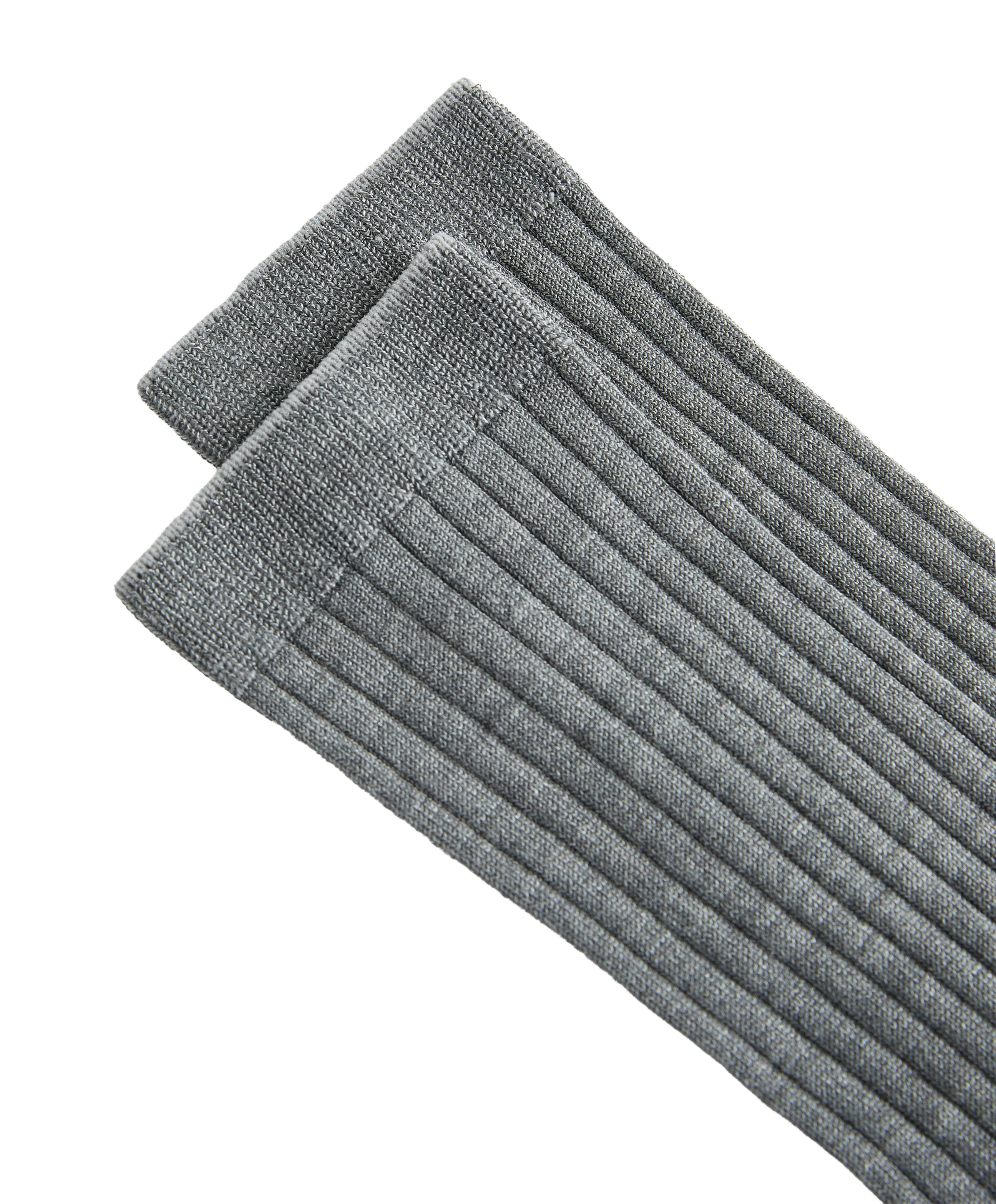 Classic Rib silk blend sock — MOTTLED GREY MELANGE